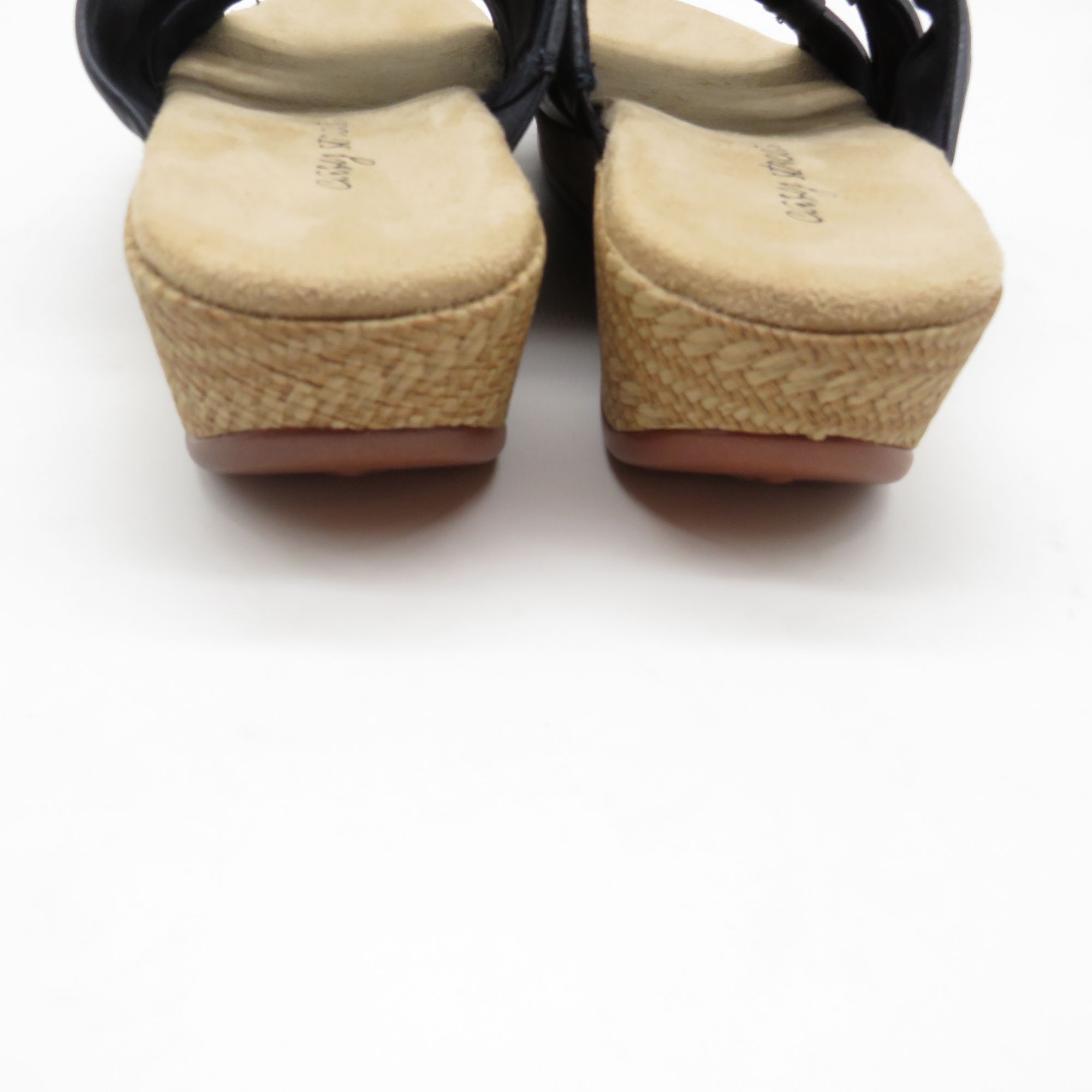 Other Easy Street Women's Blue Faux Leather Wedge Sandals Knotted Size US 6.5 / IT 36.5 - 5 Thumbnail