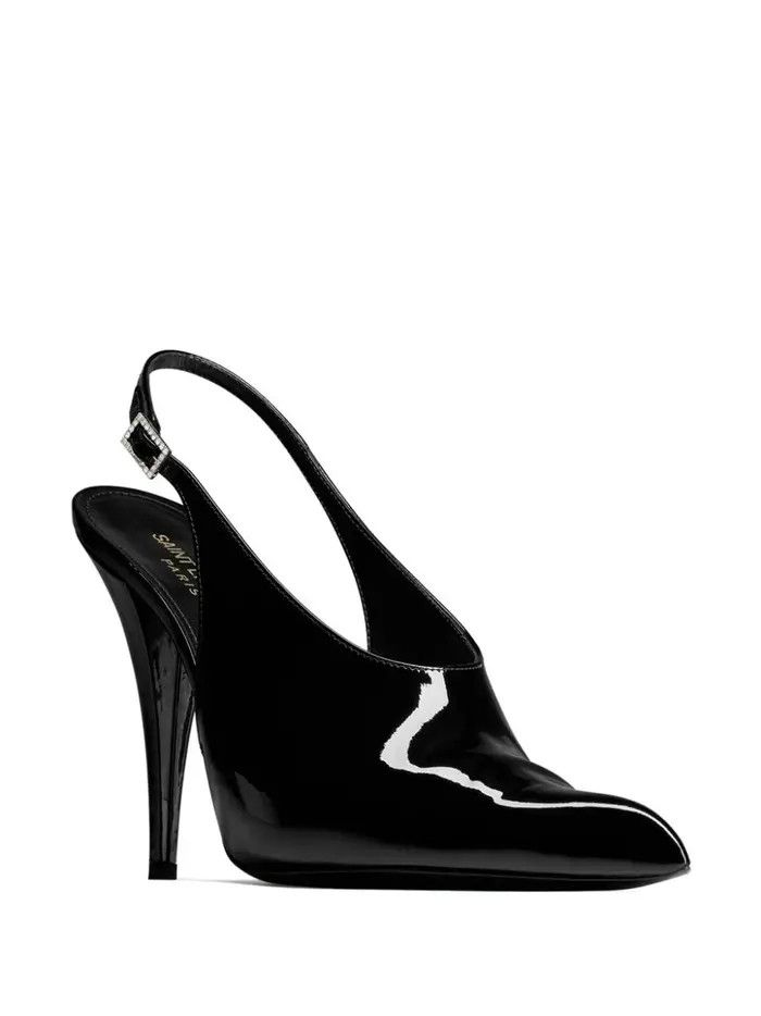 Saint Laurent Paris oc11z1125 755368 NICO Slingback Pumps Patent Leather Size US 6.5 / IT 36.5 - 2 Thumbnail