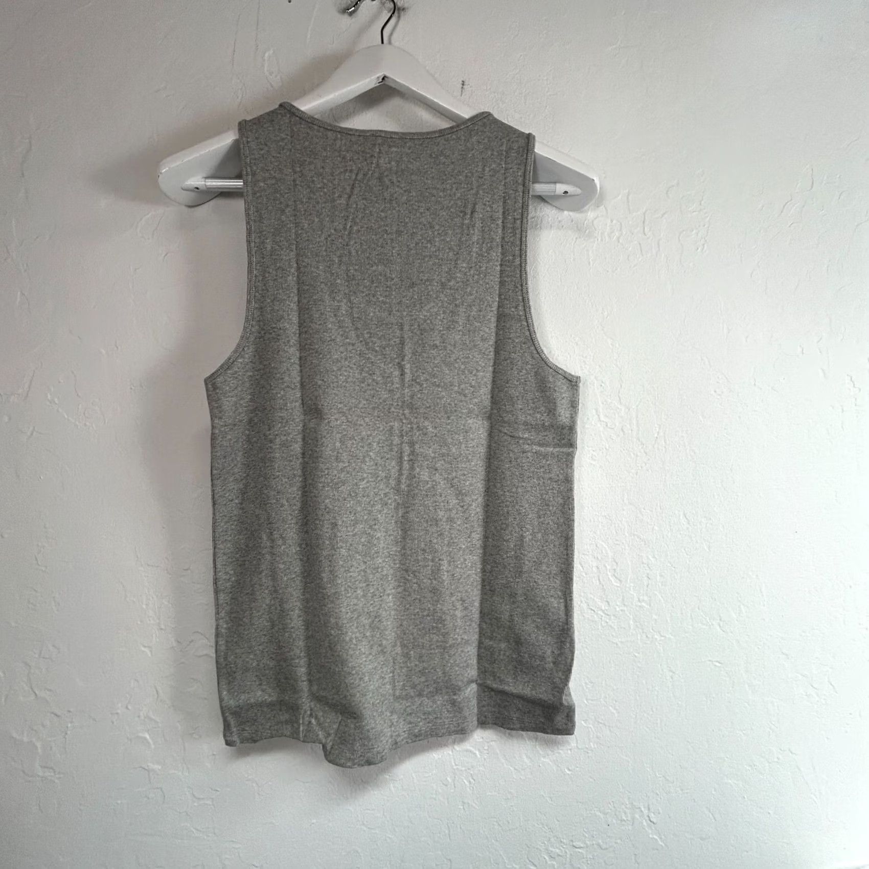 J.Crew J.Crew Women's Ribbed Cotton Tank Top 2X Gray Scoop Neck Casual Sleeveless Tank Top Size XXL / US 16-18 / IT 52-54 - 2 Thumbnail