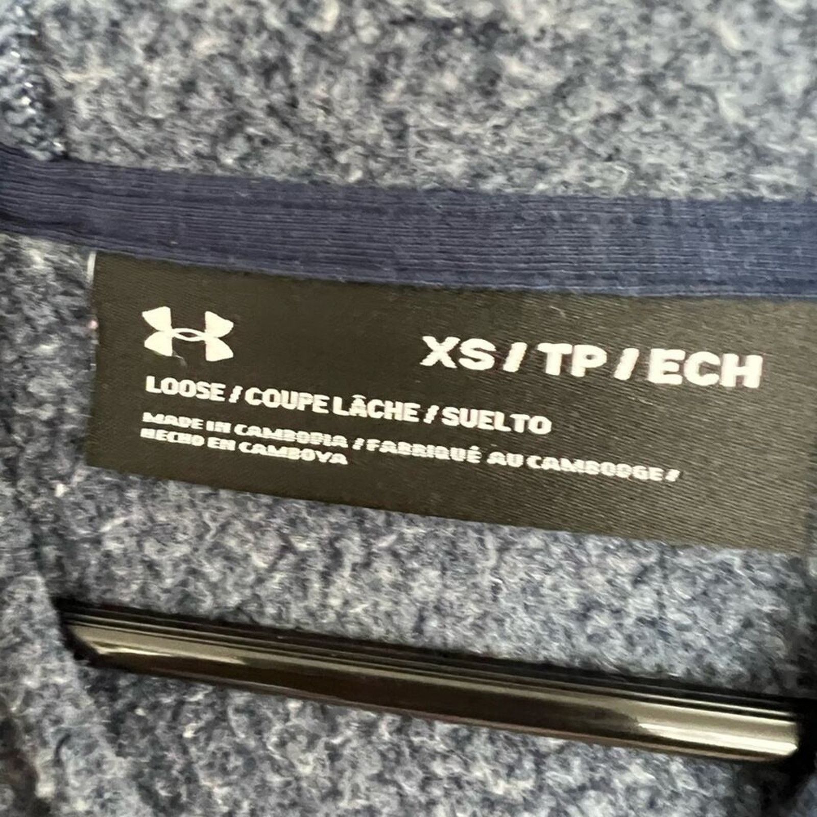 Under Armour Under Armour Project Rock Navy Fleece Crop Hoodie Womens XS Size XS / US 0-2 / IT 36-38 - 5 Thumbnail