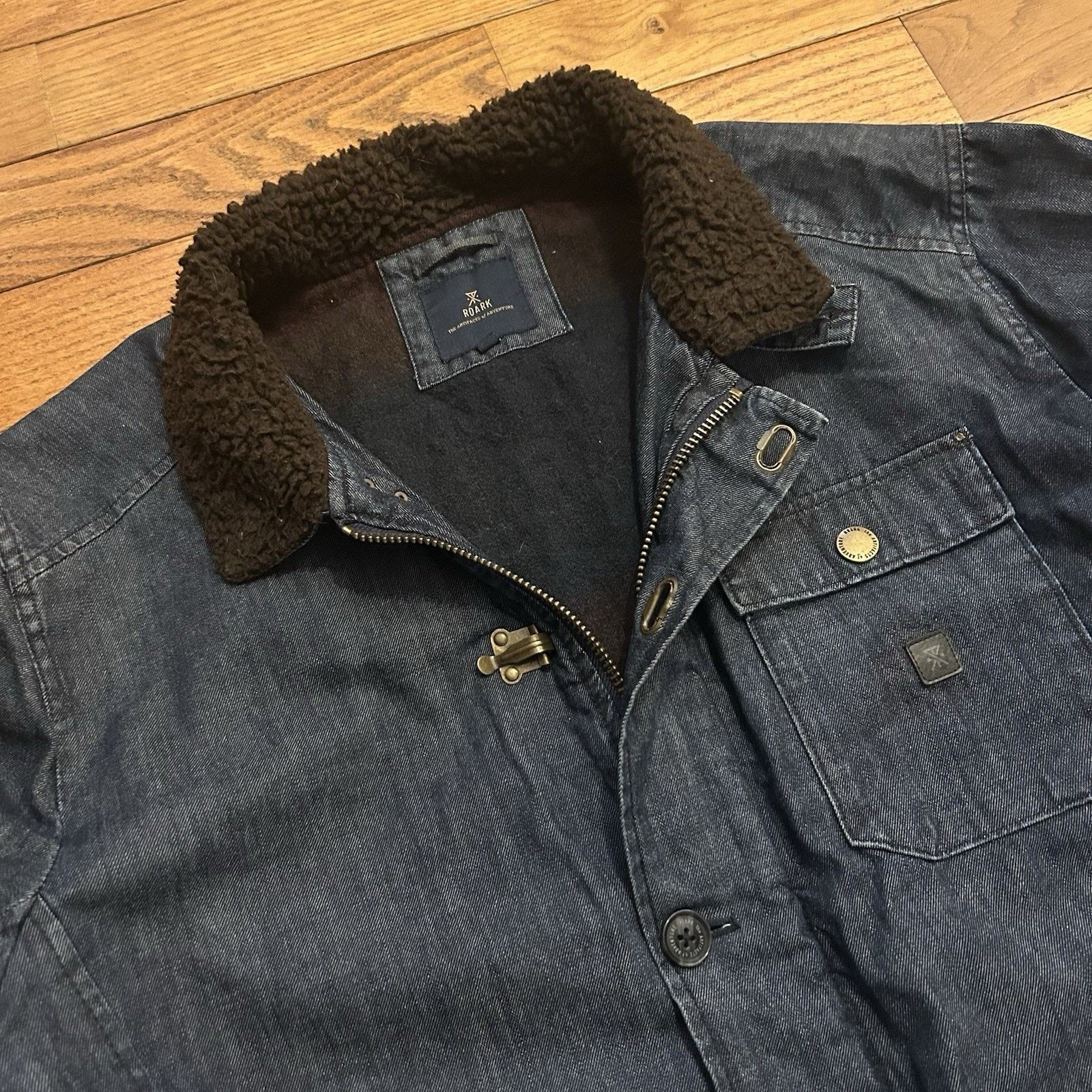 Roark Axeman Denim Blanket Lined Sherpa Collar Chore Jacket Large Size US L / EU 52-54 / 3 - 2 Thumbnail