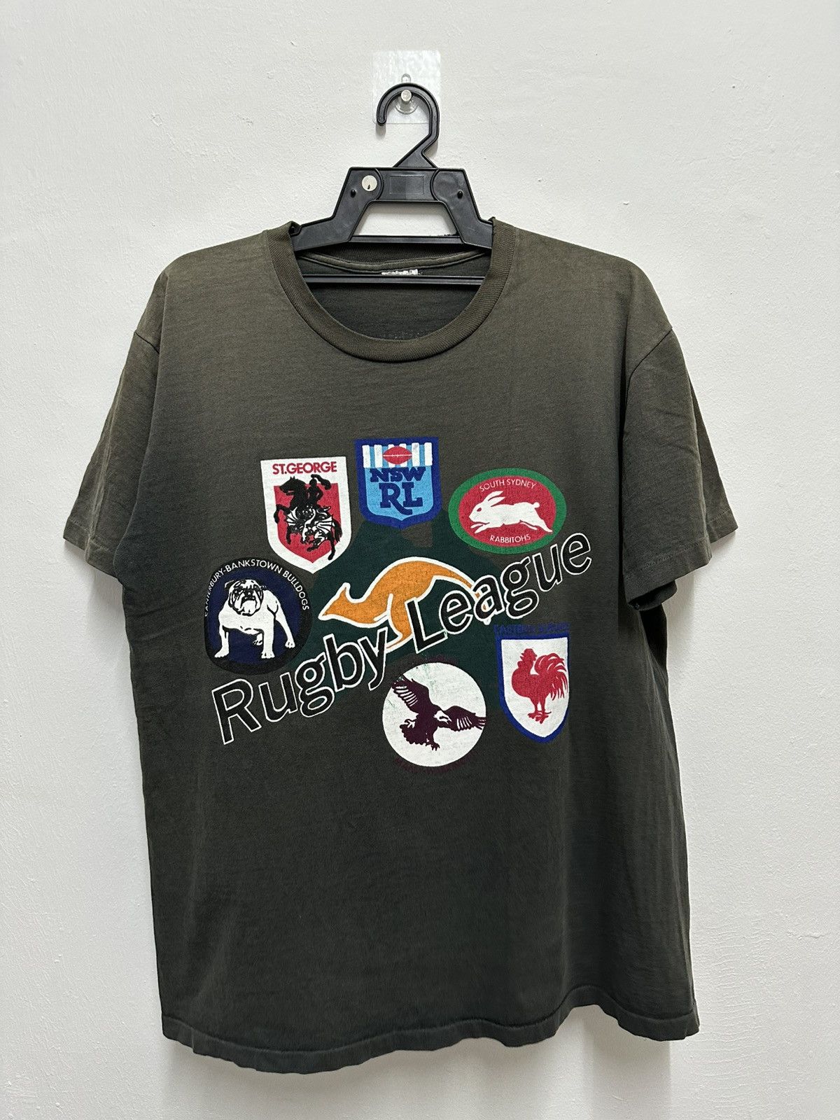 Anvil Vintage Team Rugby League Thrashed Sunfaded Tshirt Size US L / EU 52-54 / 3 - 1 Thumbnail