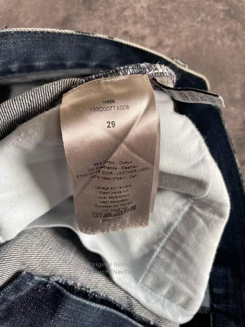Dior Dior Dark Blue Cracked Glaze Jeans Size US 29 - 8 Thumbnail