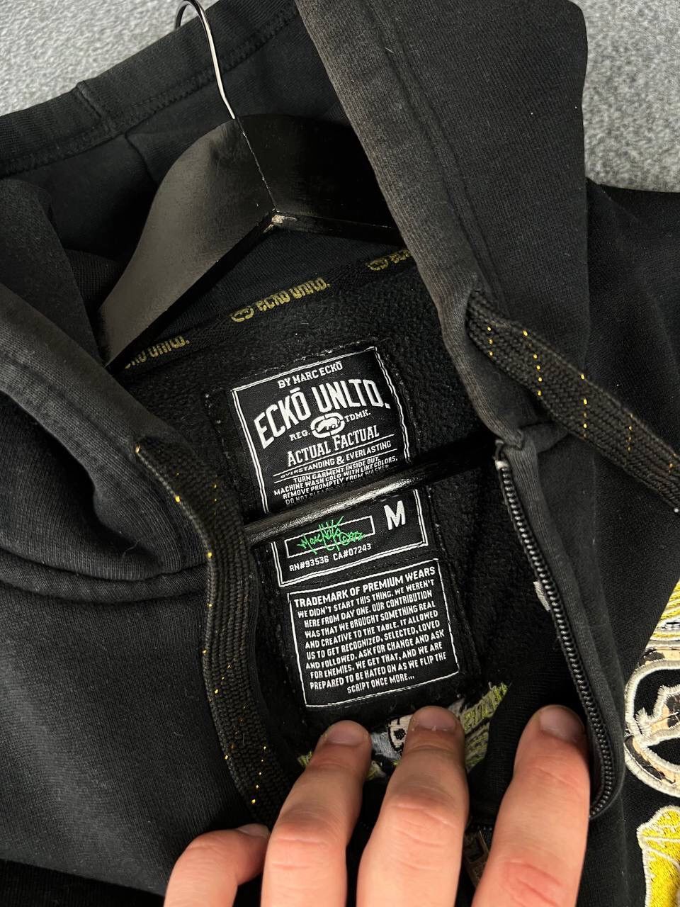 Ecko Unltd. Ecko Unltd Vintage Faded Black Zip Up Hoodie Size US M / EU 48-50 / 2 - 7 Thumbnail