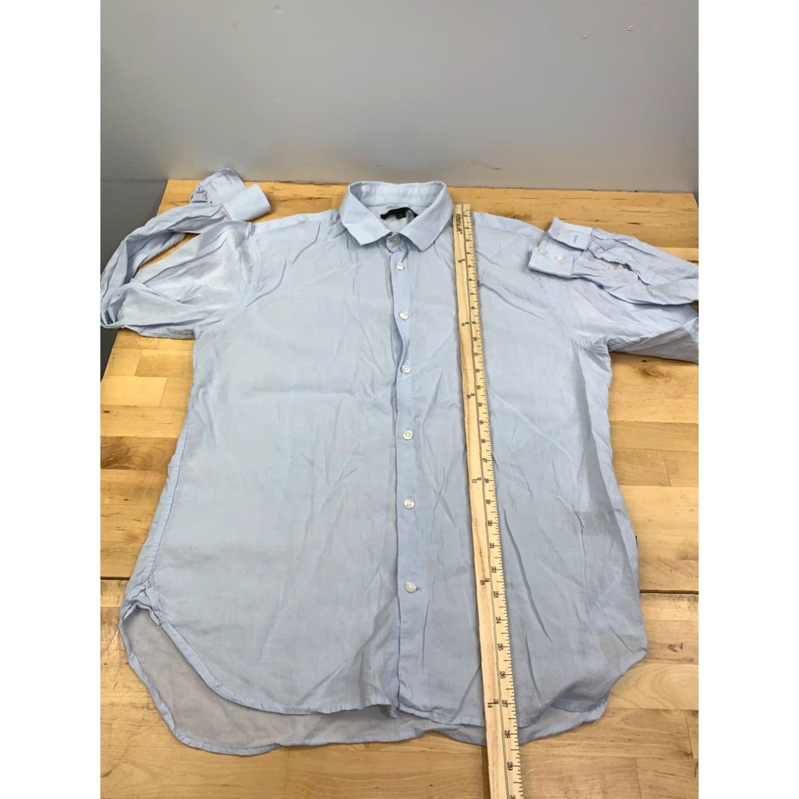John Varvatos John Varvatos Button-Up Shirt Men M Light Blue Long Sleeve Casual 11102 Size US M / EU 48-50 / 2 - 4 Thumbnail