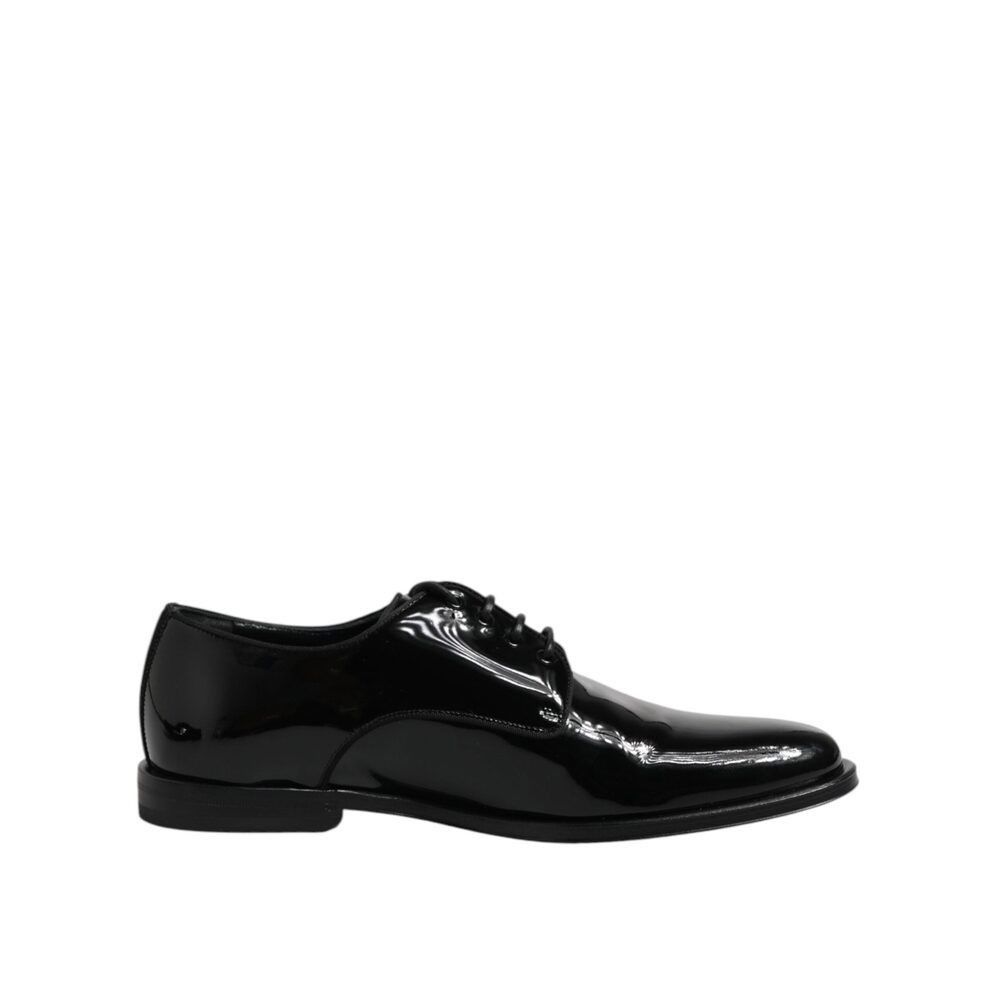 Dolce & Gabbana Dolce & Gabbana Black Patent Leather Derby Formal Dress Shoe Size US 7 / EU 40 - 7 Thumbnail