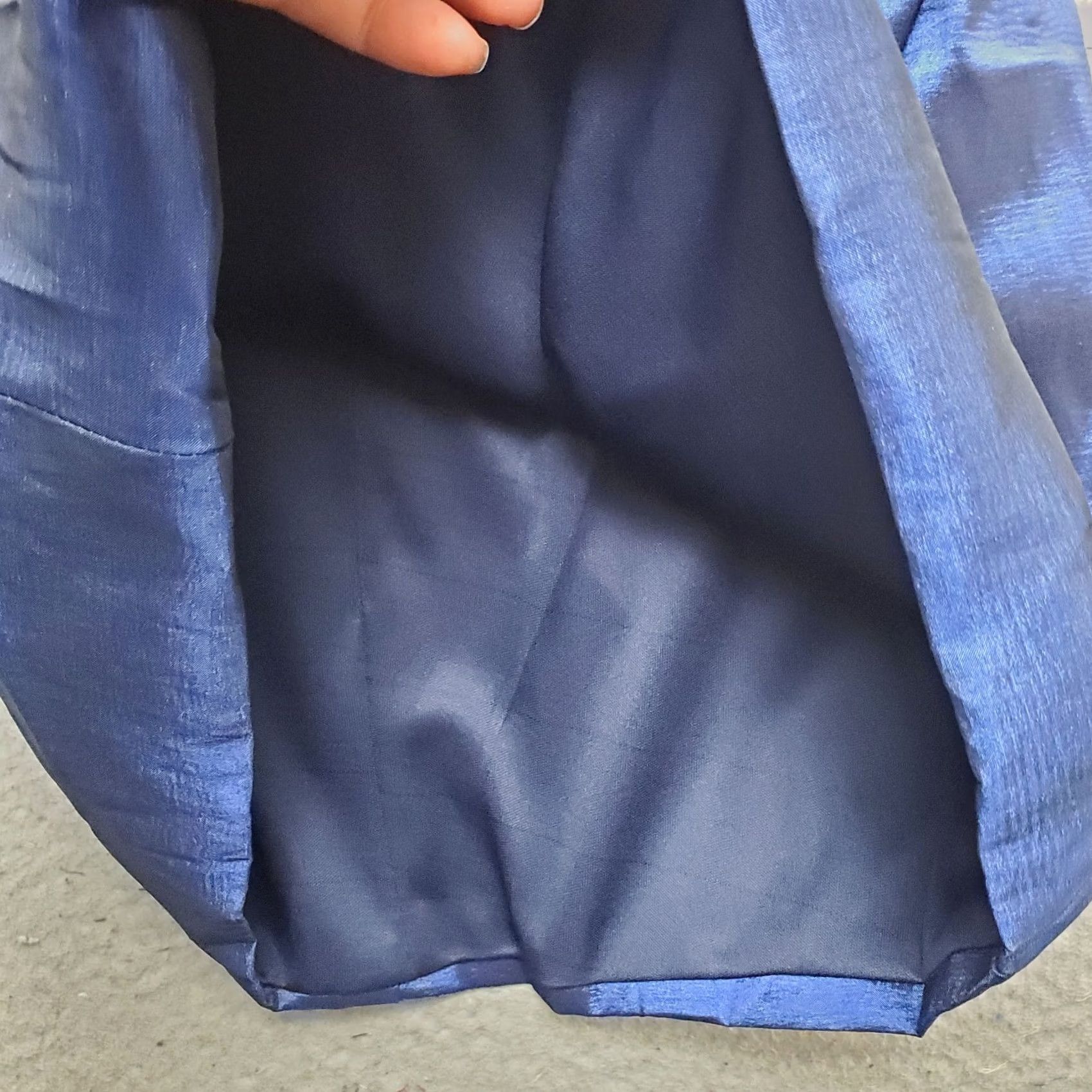 Vintage Bibian Pencil Dress Womens Size S Blue Lined Pleated Waist Stretch Back Zip Size S / US 4 / IT 40 - 5 Thumbnail