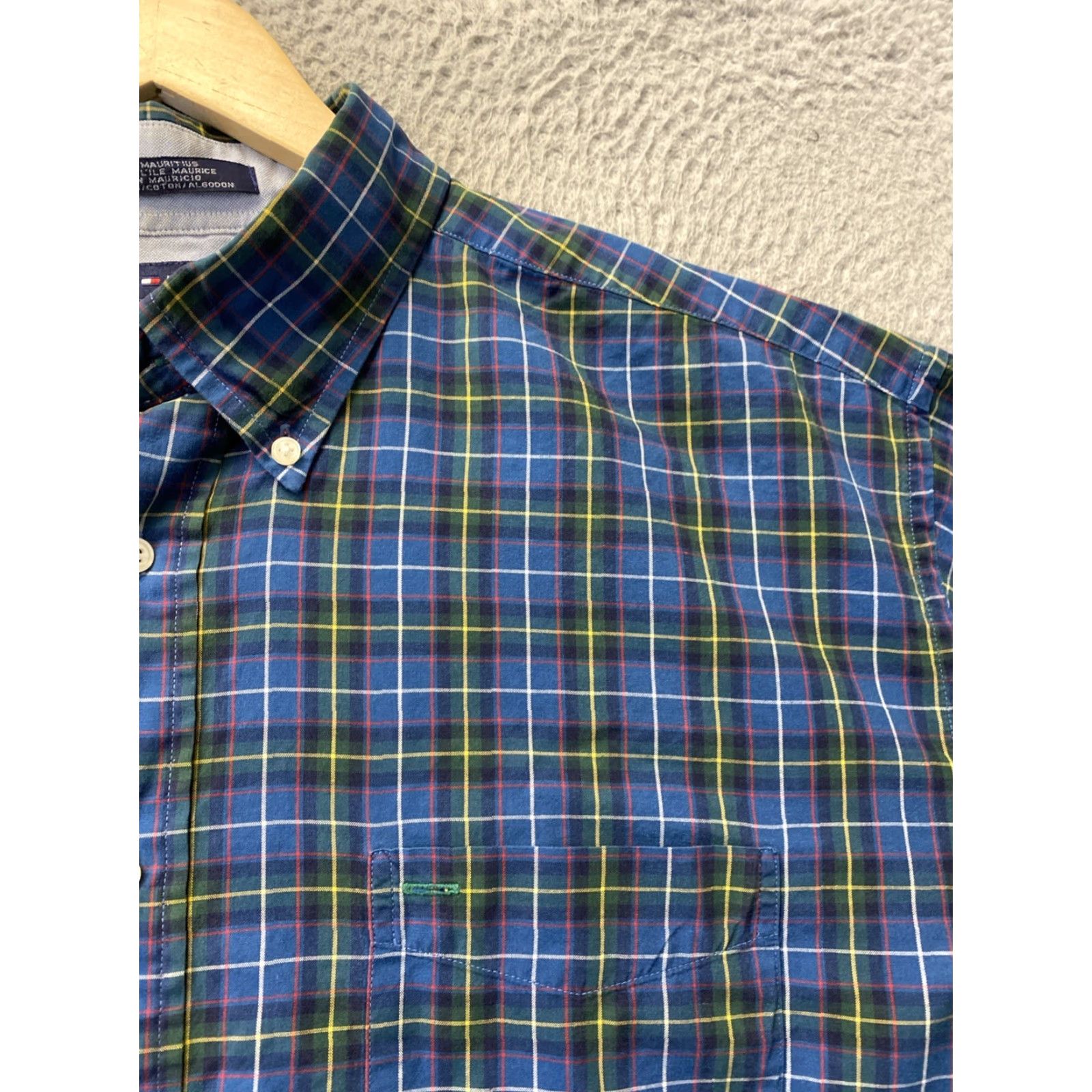 Tommy Hilfiger Tommy Hilfiger Shirt Button-Down XL Long Sleeve Plaid Multicolor Green Blue Men's Button-Up Pocket Logo Casual Workwear Size US XL / EU 56 / 4 - 4 Thumbnail