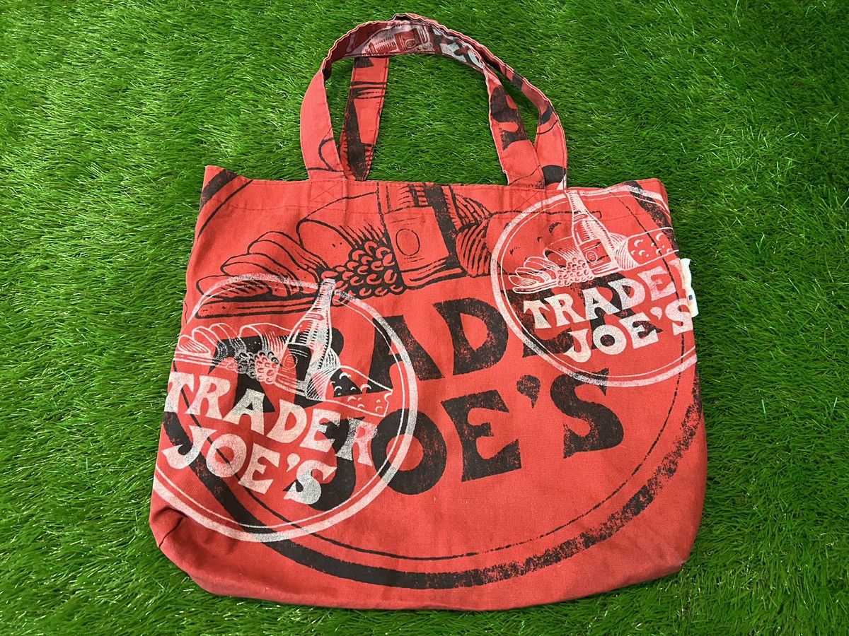 Vintage Rare Vintage Trader Joe’s Made in USA Canvas Tote Bag Red Size ONE SIZE - 4 Thumbnail