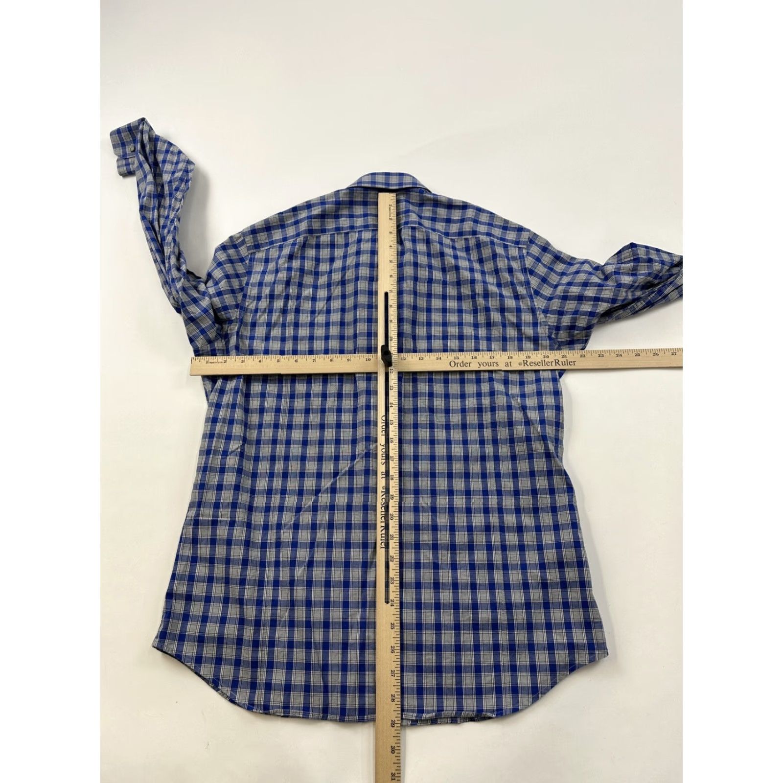 Banana Republic Banana Republic Shirt Men's Medium Blue Plaid Button-Up Long Sleeve Slim Fit Size US M / EU 48-50 / 2 - 5 Thumbnail
