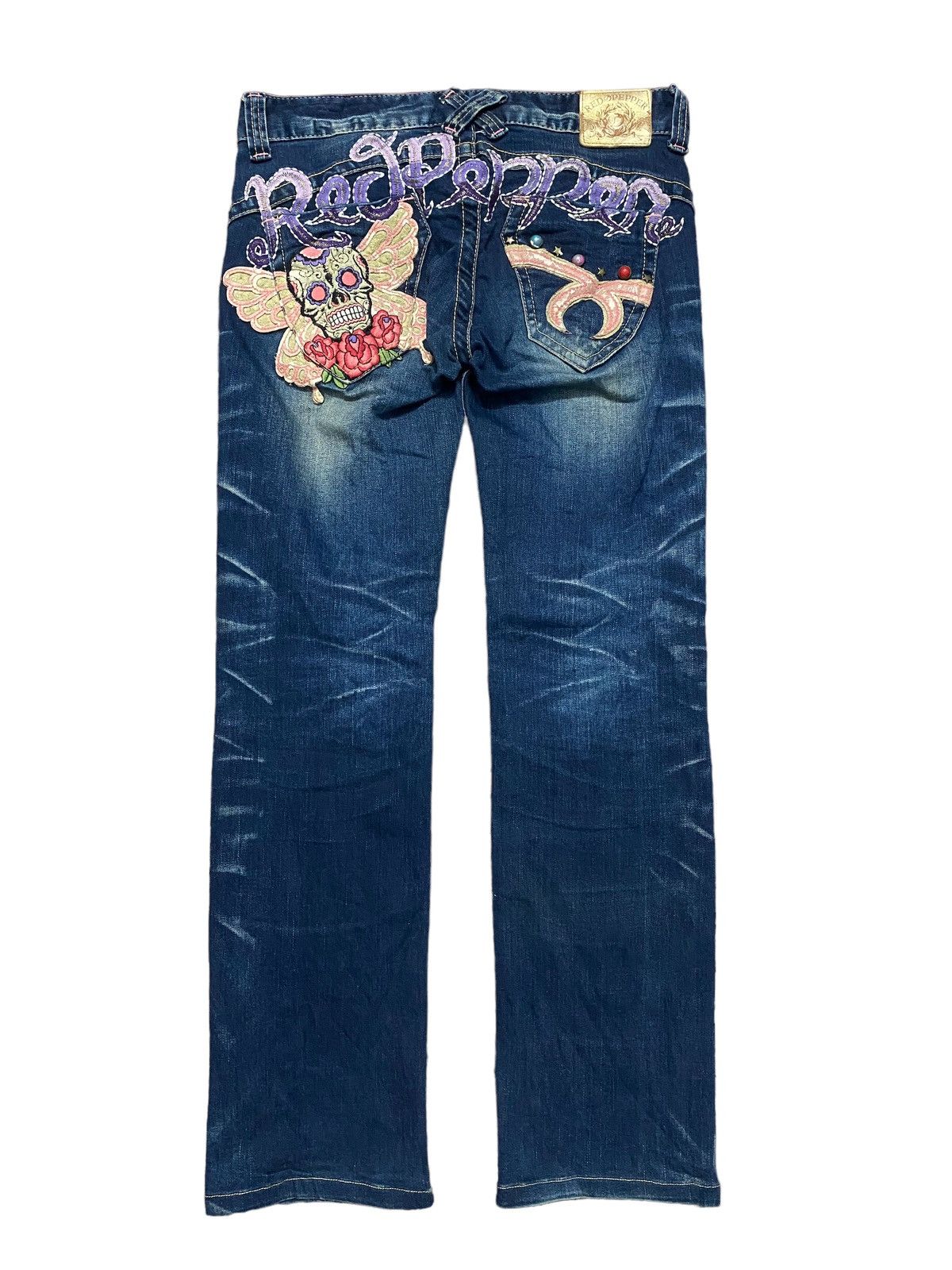 If Six Was Nine Red Pepper Skull Womens Jeans Size 27" / US 4 / IT 40 - 1 Thumbnail
