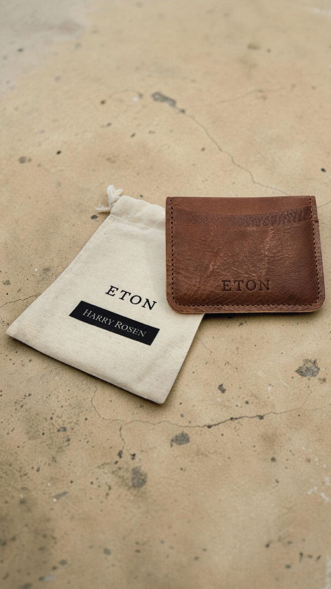 Eton Eton Brown Leather Cardholder (with Harry Rosen Pouch) Size ONE SIZE - 1 Thumbnail