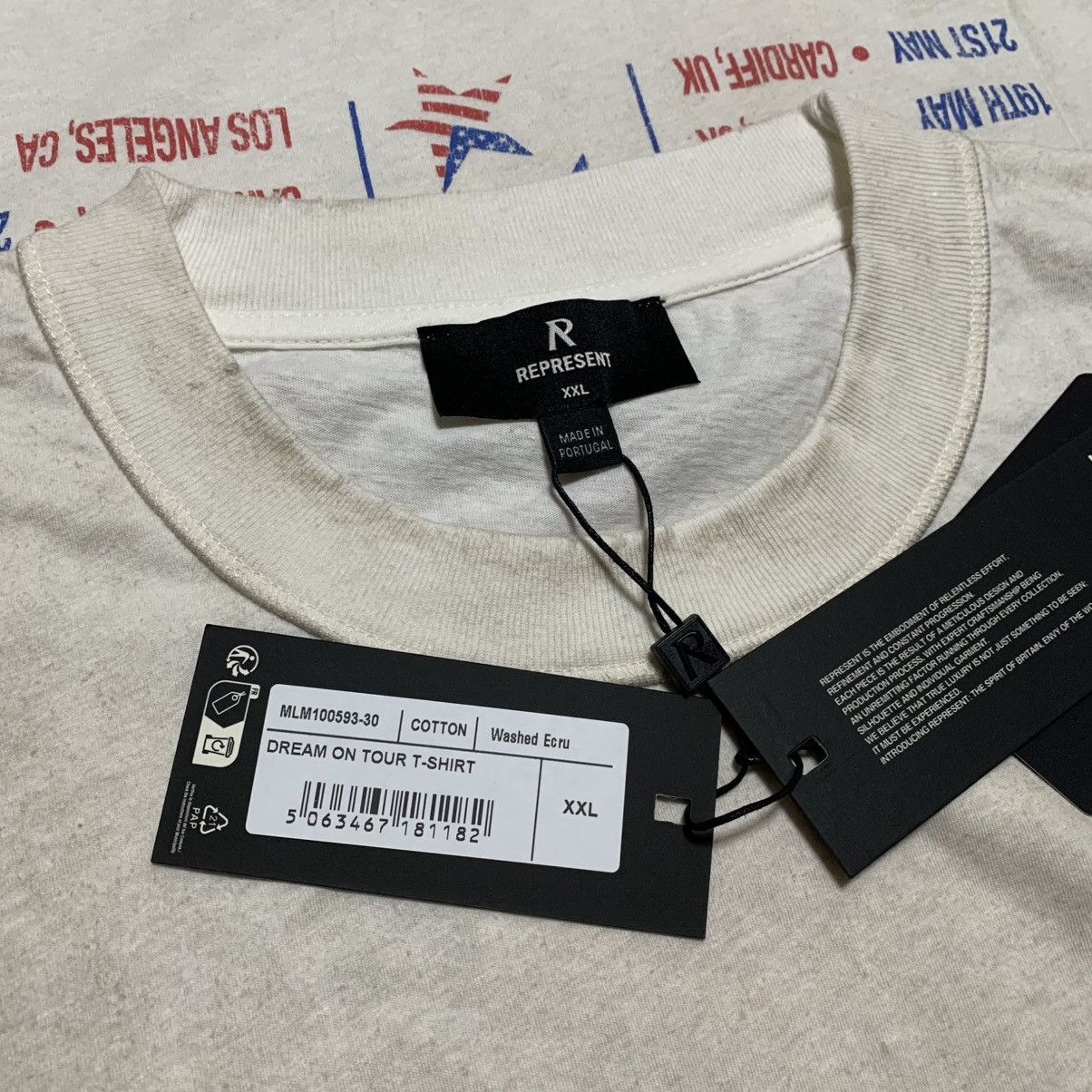 Represent Clo. Represent XXL Dream On Tour Washed Ecru White Tee Size US XXL / EU 58 / 5 - 5 Thumbnail