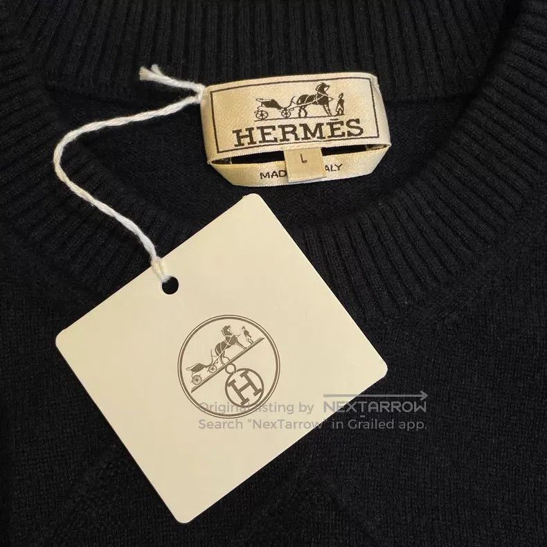 Hermes Hermes Navy Blue Round Neck Knit Sweater Size US L / EU 52-54 / 3 - 5 Thumbnail