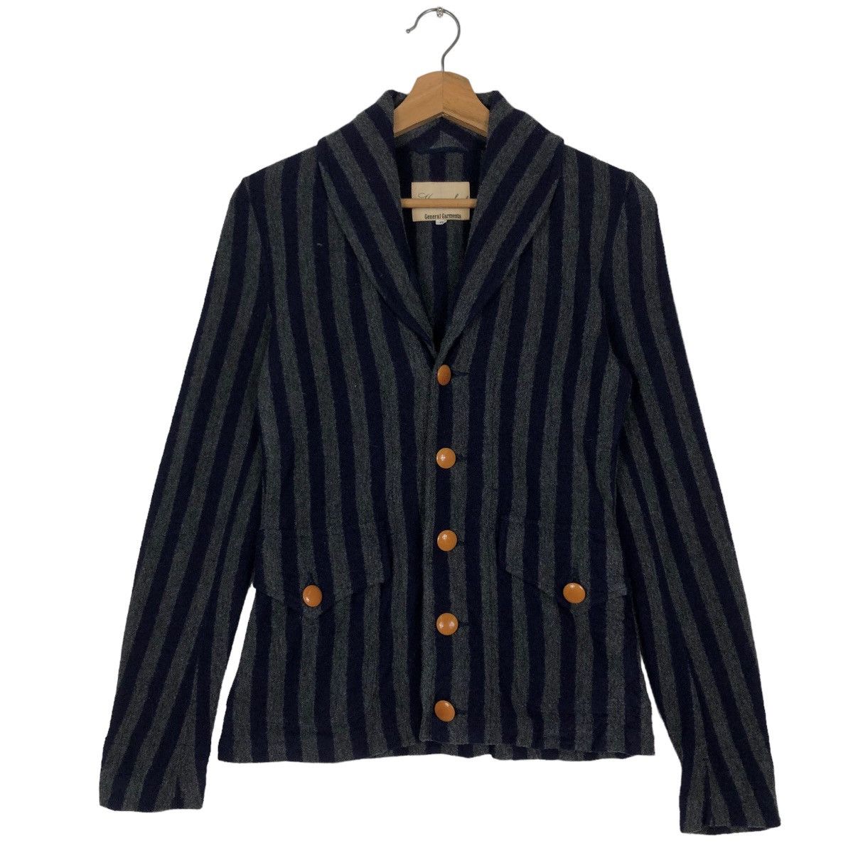 Issey Miyake 🔥Vintage Striped Wool Jacket General Garments Issey Miyake Size M / US 6-8 / IT 42-44 - 1 Thumbnail