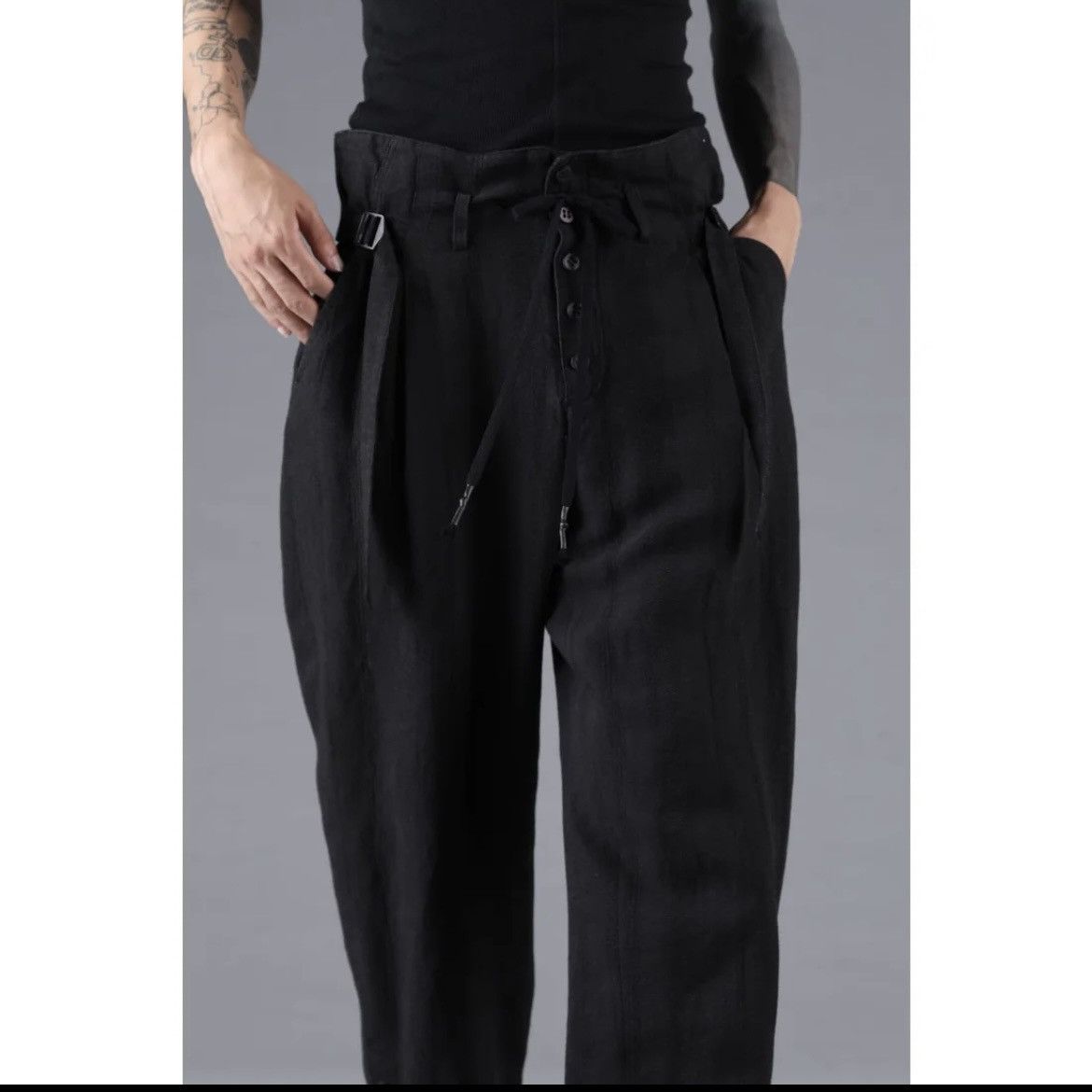 D.Hygen Stripe Jacquard Side Open Wide Pants - Like Devoa & Masnada Size US 30 / EU 46 - 6 Thumbnail