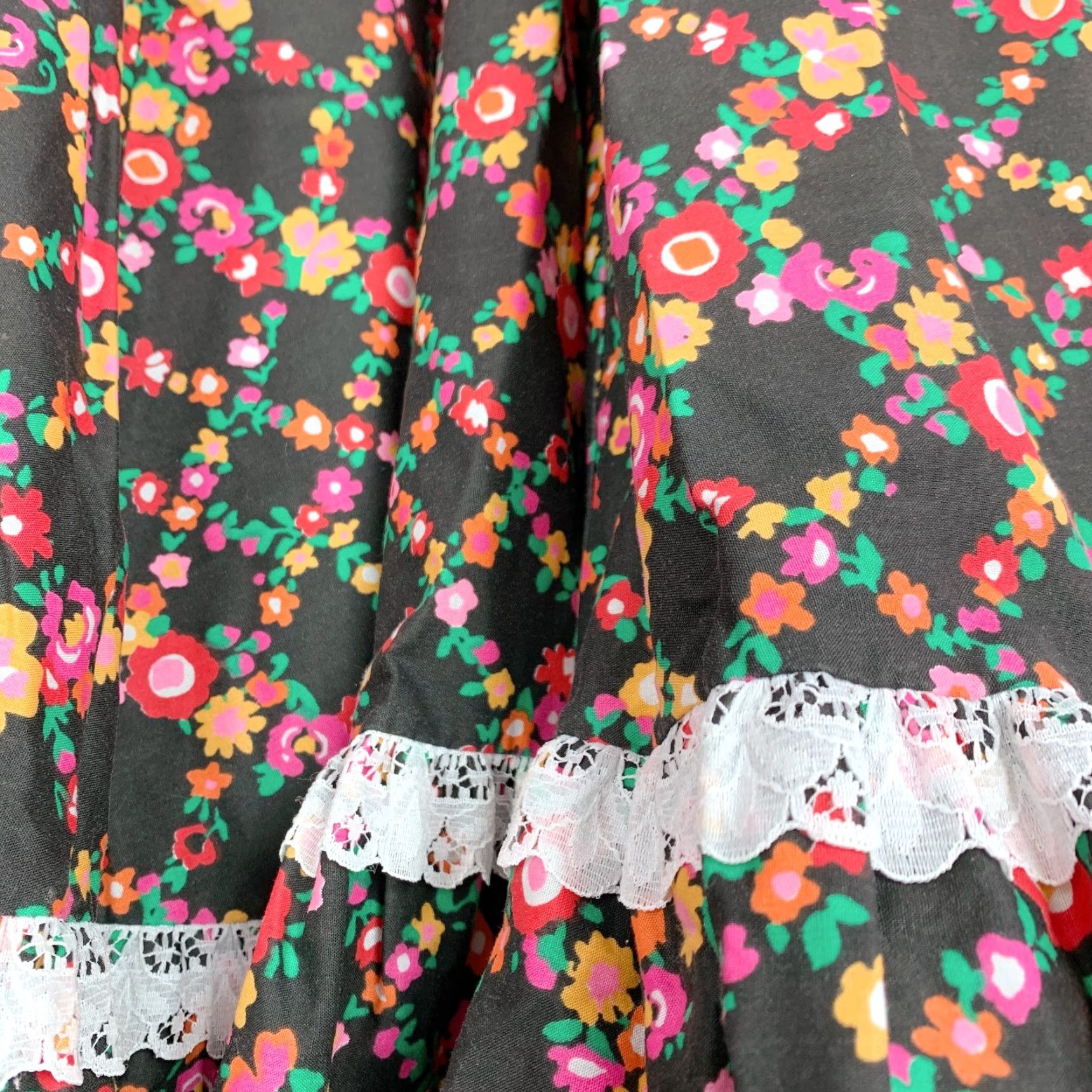 Vintage VINTAGE Malco Modes Floral Square Dancing Western Prairiecore Skirt L Size 36" / US 14 / IT 50 - 2 Thumbnail