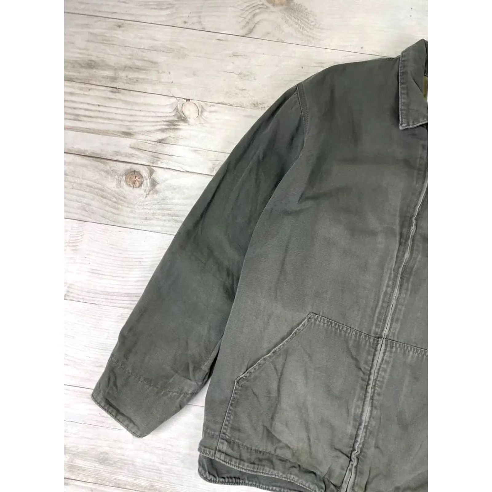 Carhartt VINTAGE Carhartt Detroit Work Jacket 90s Mens XL Gray Canvas Bomber Jacket Size US XL / EU 56 / 4 - 3 Thumbnail