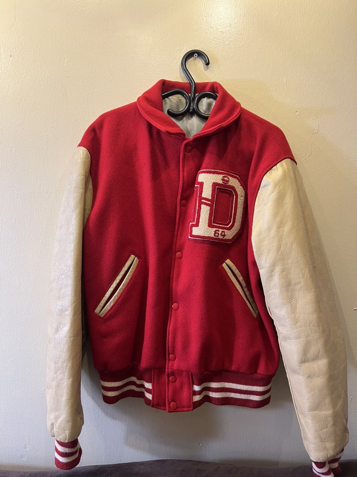 Other Vintage 1960s Varsity Jacket - Deep Red Size US L / EU 52-54 / 3 - 1 Thumbnail