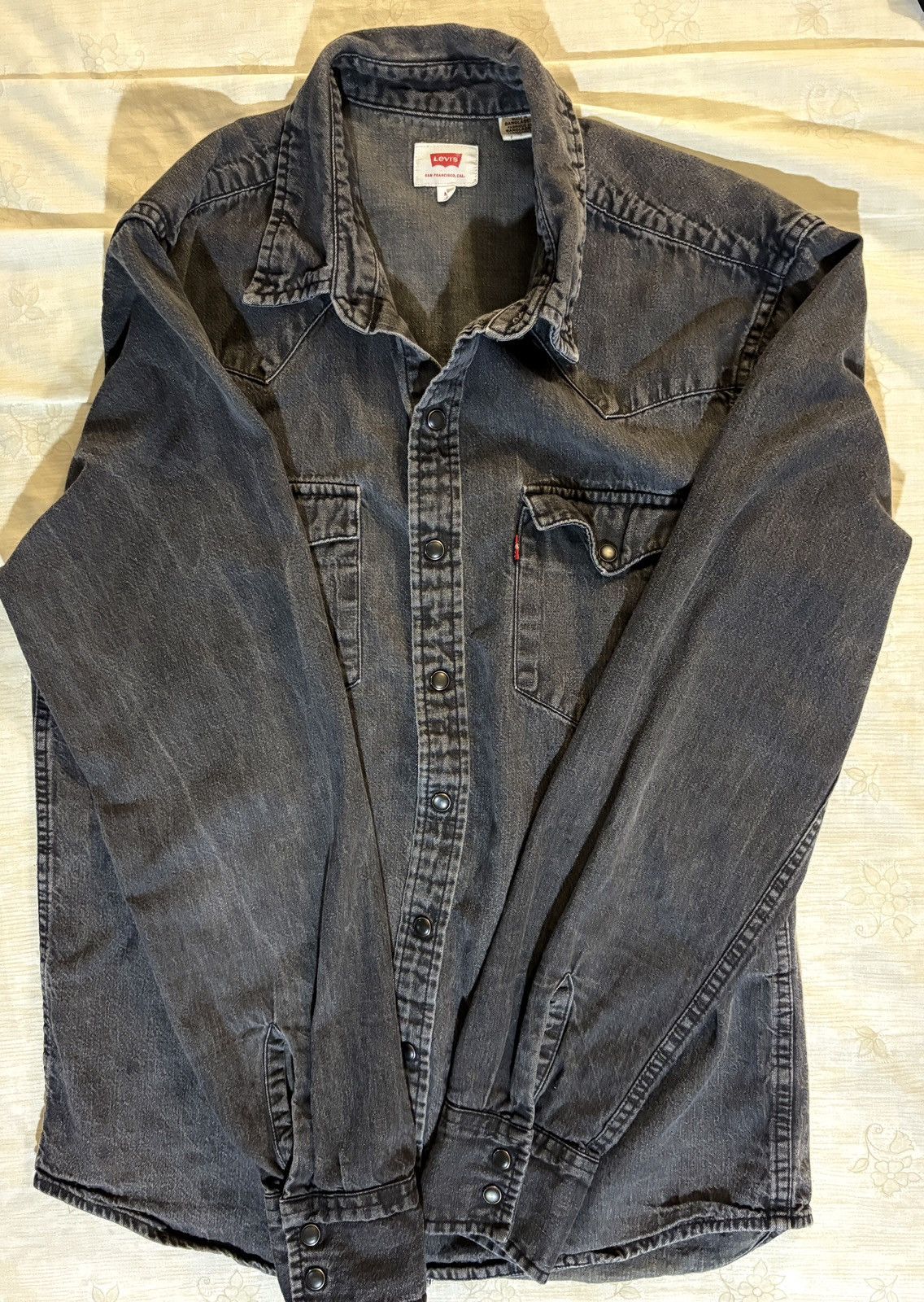 Levi's × Levi's Vintage Clothing Levi’s M Classic Western Denim Shirt, Charcoal Greyy Size US M / EU 48-50 / 2 - 4 Thumbnail