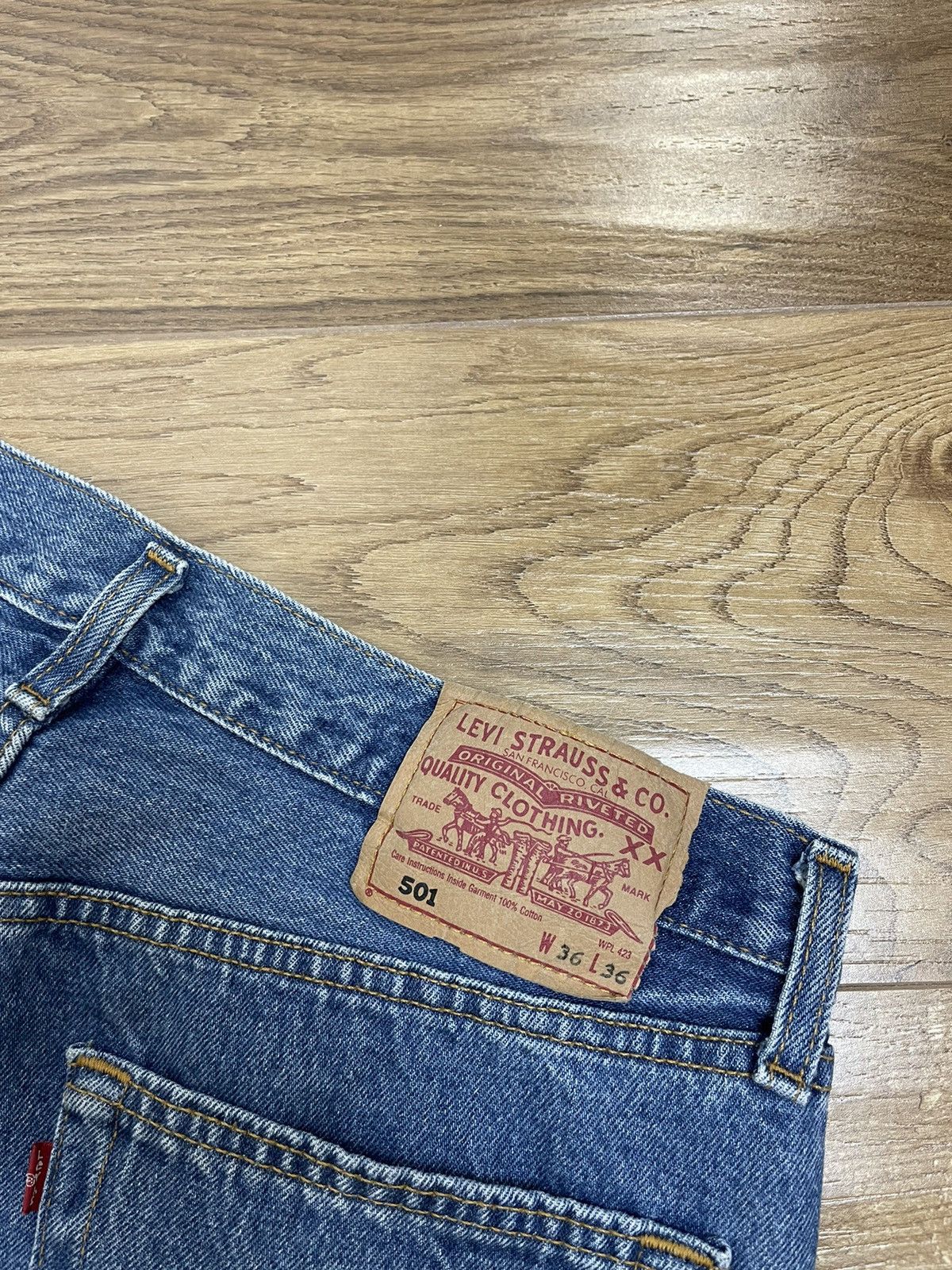 Levi's × Vintage Vintage Levi’s 501 Red Tab Made in UK Blue Stonewashed Jeans Size US 36 / EU 52 - 16 Thumbnail