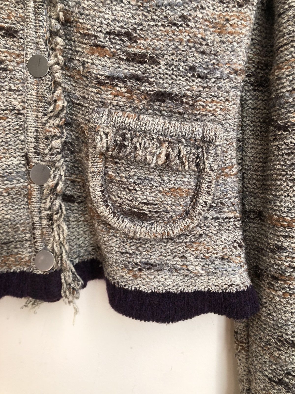 Chanel Chanel AW1999 Runway Grey/Purple Fringed Knit Jacket Size XS / US 0-2 / IT 36-38 - 17 Thumbnail