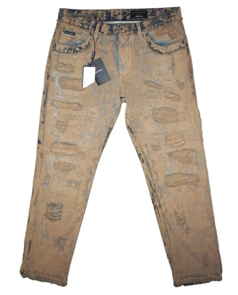 Dolce & Gabbana DOLCE & GABBANA CAMEL DISTRESSED JEANS GYJHCD SIZE 48 Size US 32 / EU 48 - 2 Thumbnail