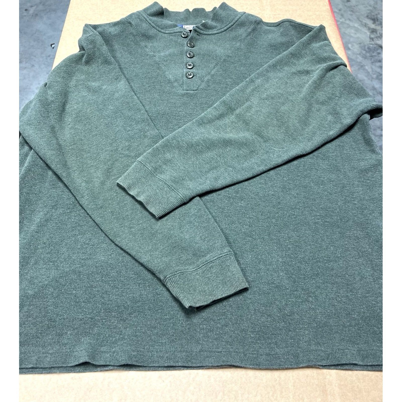 Vintage VINTAGE LL Bean Men’s XL Tall Green Shirt Long Sleeve Cotton 3/4 Button Up Size US XL / EU 56 / 4 - 2 Thumbnail