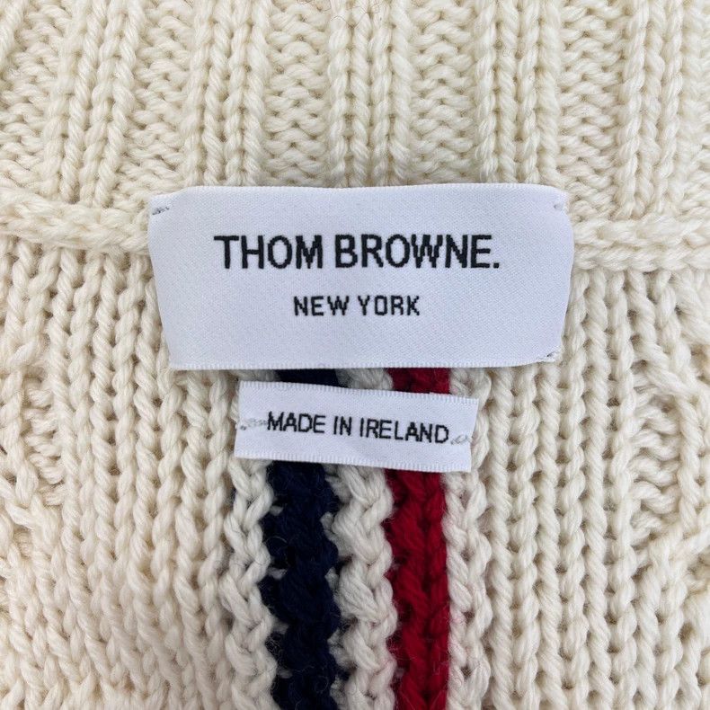 Thom Browne Thom Browne Size 38Beige classic logo twist wool sweater 25 Size US XXS / EU 40 - 5 Thumbnail