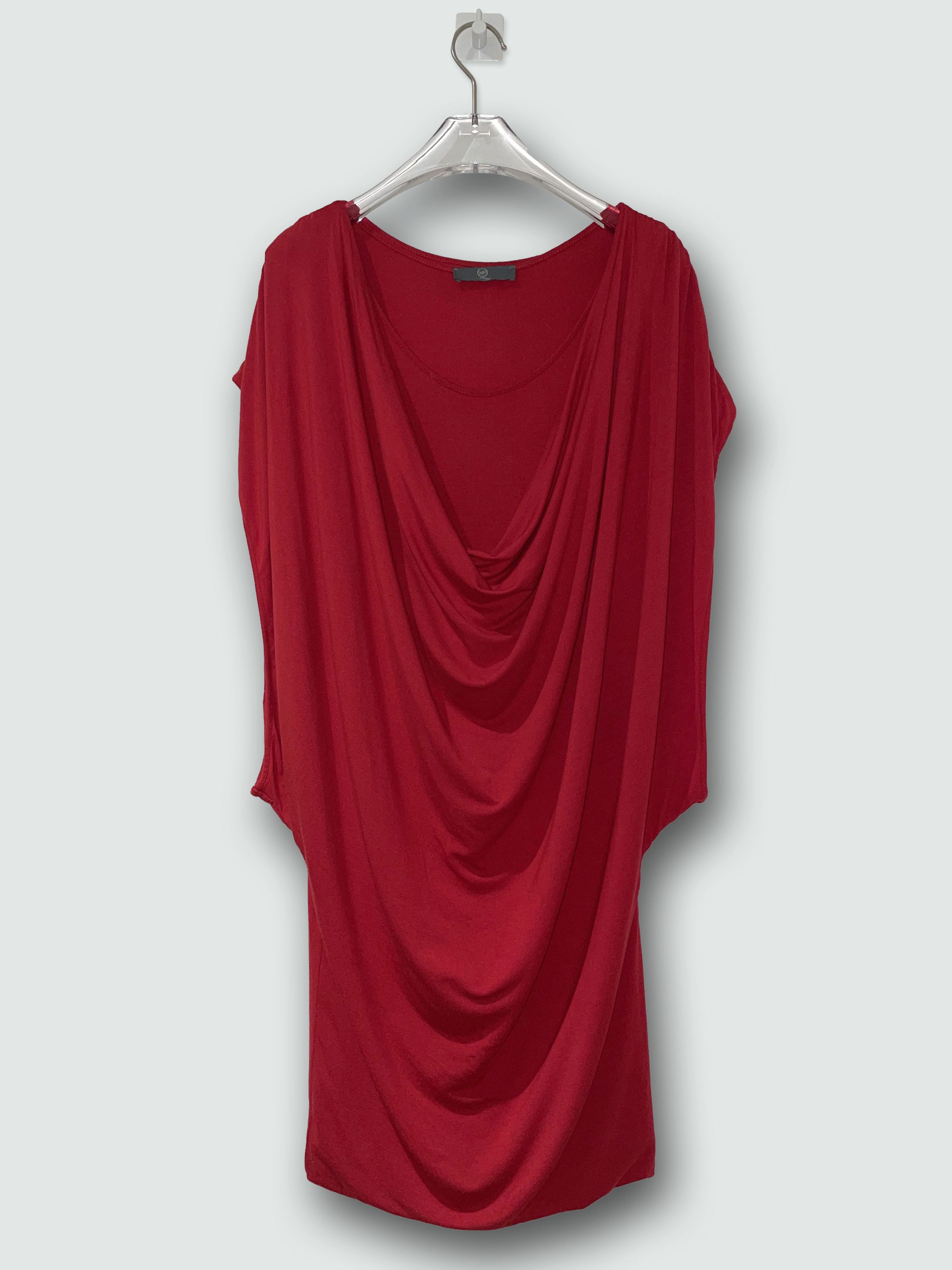 Alexander McQueen × MCQ Red Drape Cotton Jersey Dress - XSmall Size XS / US 0-2 / IT 36-38 - 1 Thumbnail