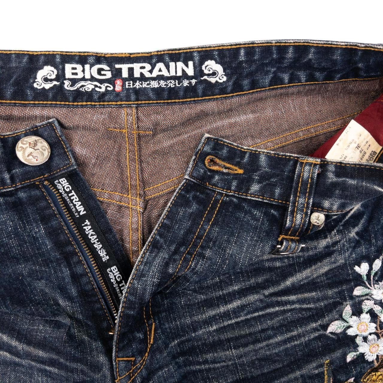 Designer Vintage Big Train Embroidered Japanese Denim Jeans Size W36 Size US 36 / EU 52 - 6 Thumbnail