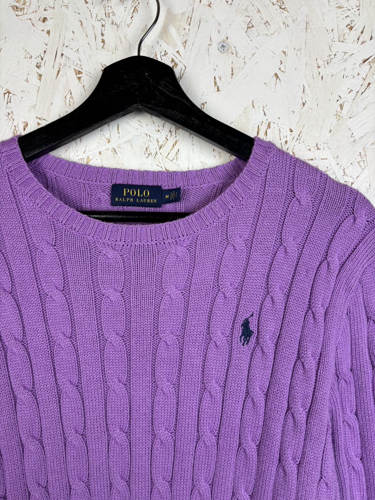 Polo Ralph Lauren Polo By Ralph Lauren Purple Cable Knit Sweater Size M Size M / US 6-8 / IT 42-44 - 2 Thumbnail