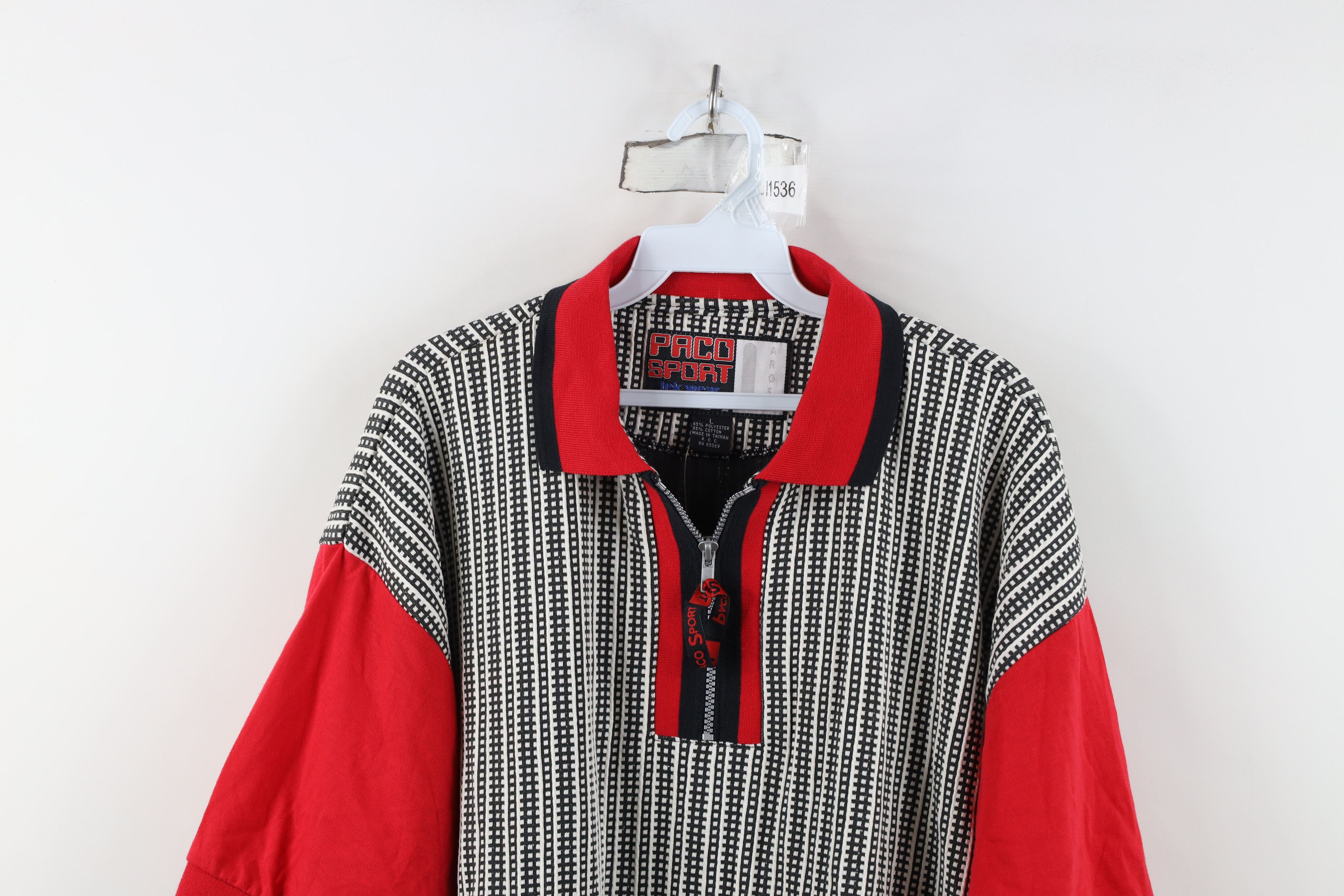 Vintage Deadstock Vintage 90s Streetwear Baggy Half Zip Knit Polo Size US L / EU 52-54 / 3 - 2 Thumbnail