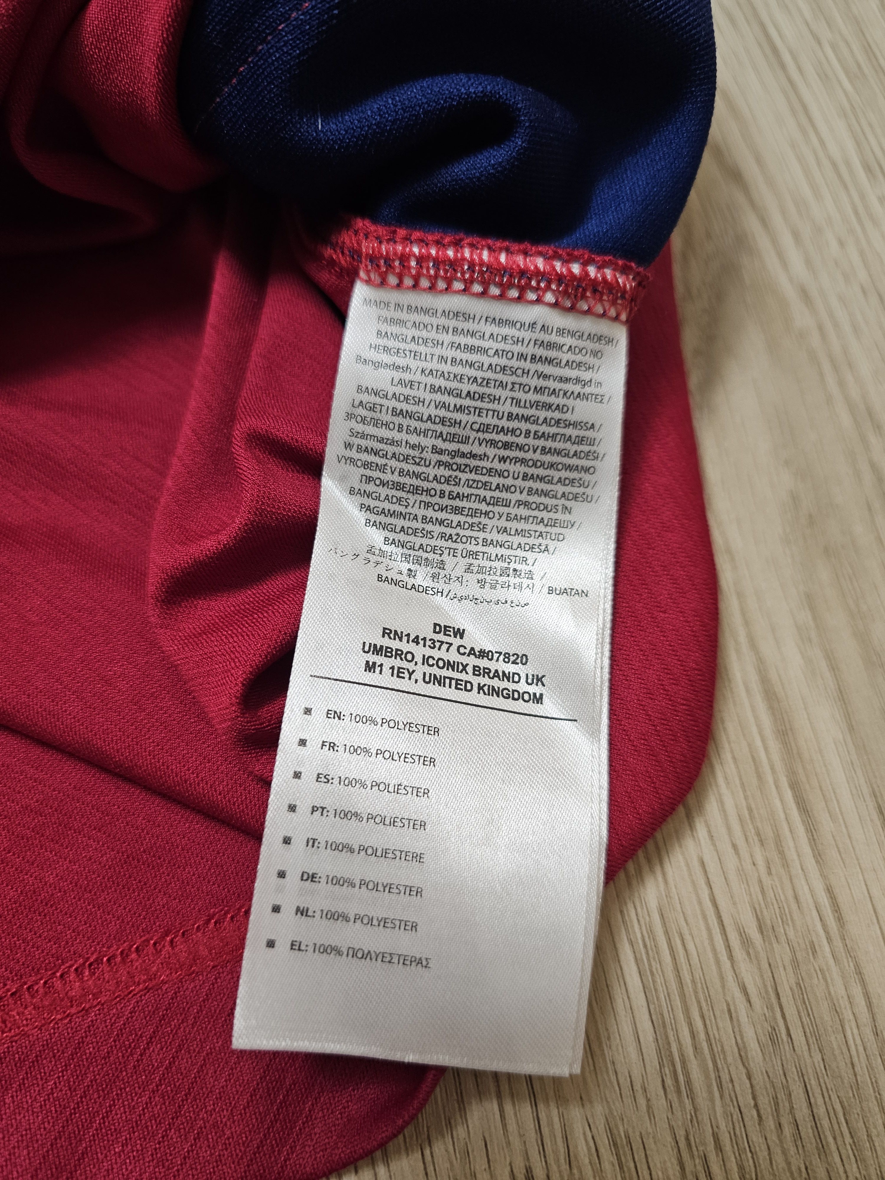 Umbro ENGLAND RUGBY JERSEY 2021 2022 AWAY RUGBY RED SHIRT Size US XL / EU 56 / 4 - 7 Thumbnail