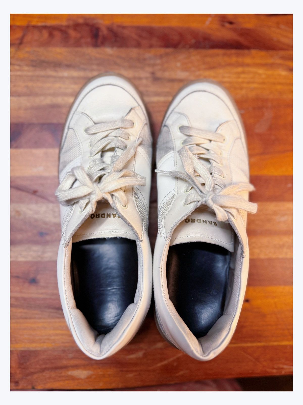 Sandro Sandro Paris White Leather & Mesh Low-Top Sneakers Size US 9 / EU 42 - 1 Thumbnail