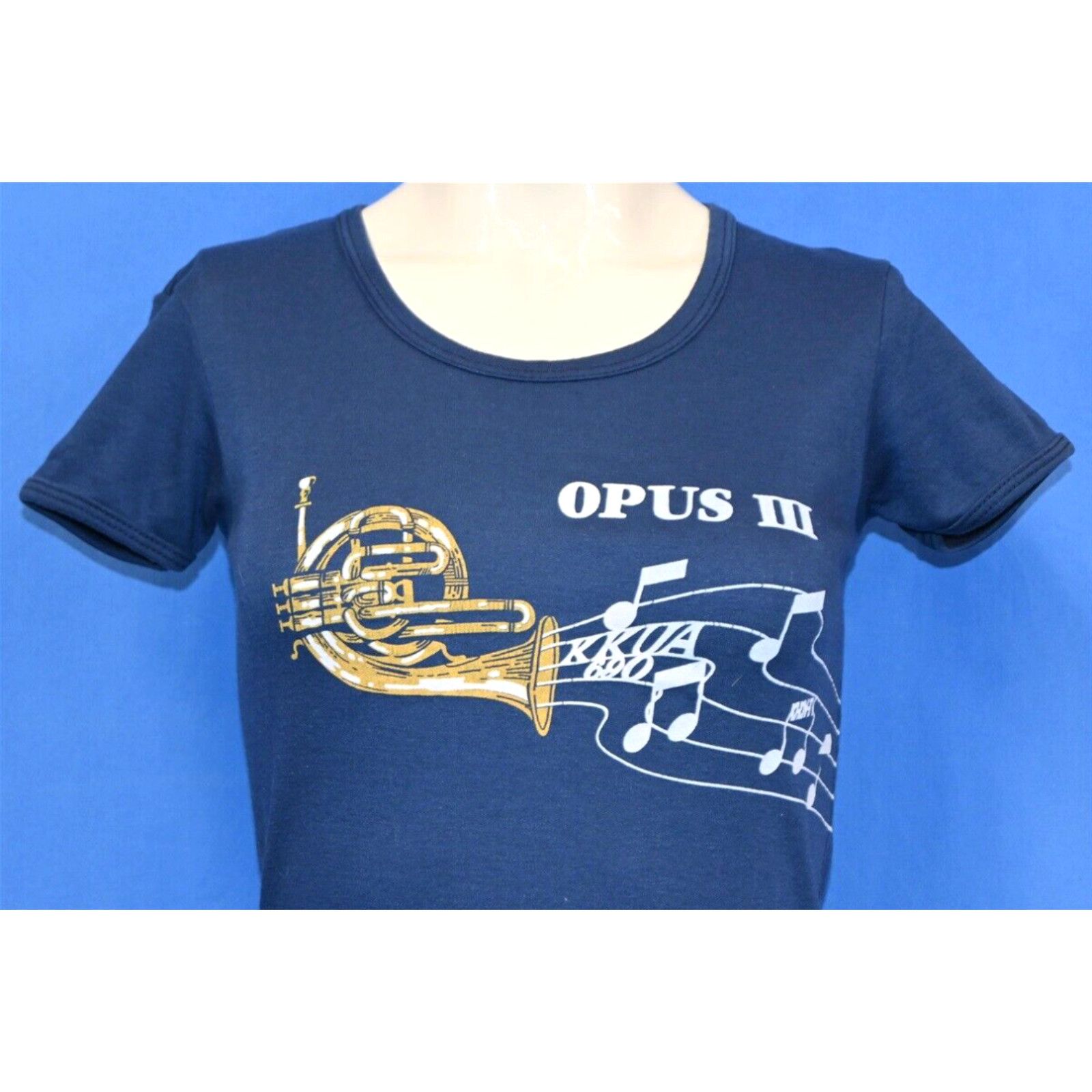 image of Crazy Shirts Vintage 80's Opus Iii Honolulu Symphony French Horn Kkua 690 Women's T-Shirt Xs in Whi