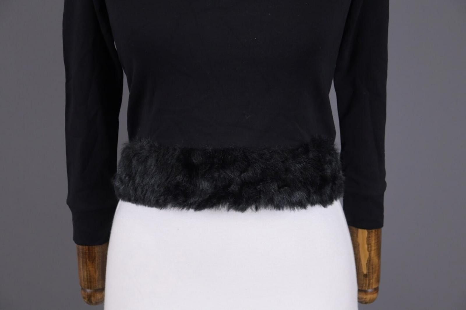 John Galliano Kids John Galliano Black Faux Fur Cropped Sweater Size 10 Size L / US 10 / IT 46 - 3 Thumbnail