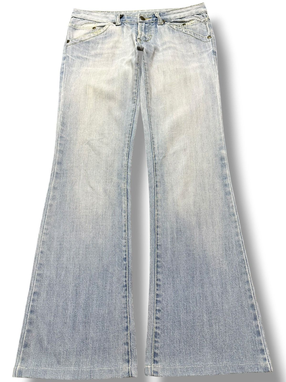 Japanese Brand Vintage Ice Jeans Flare Bell Bottom Faded Denim Size US 30 / EU 46 - 1 Thumbnail