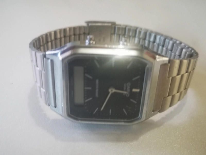 Casio Casio black dial stainless steel bracelet watch Size ONE SIZE - 3 Thumbnail