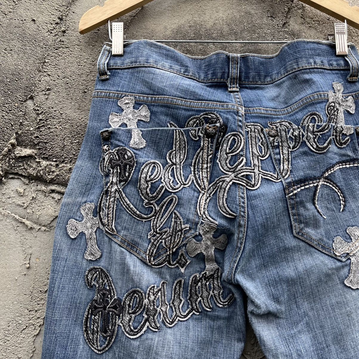 If Six Was Nine Red peppers distressed pants like a chrome hearts Size US 34 / EU 50 - 3 Thumbnail