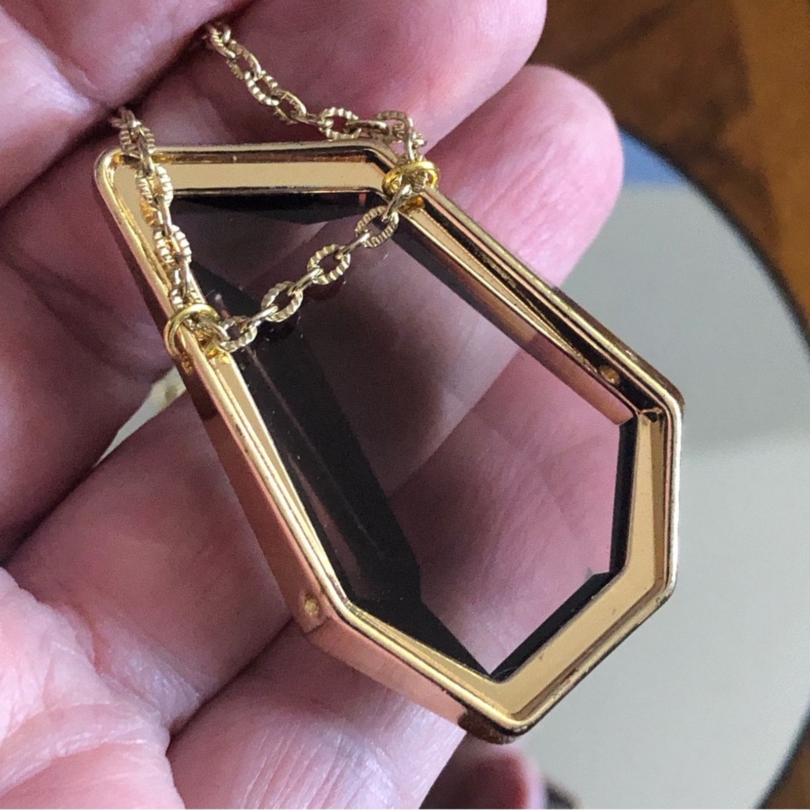 Jewelry Geometric faceted smoky topaz lucite necklace Size ONE SIZE - 5 Thumbnail