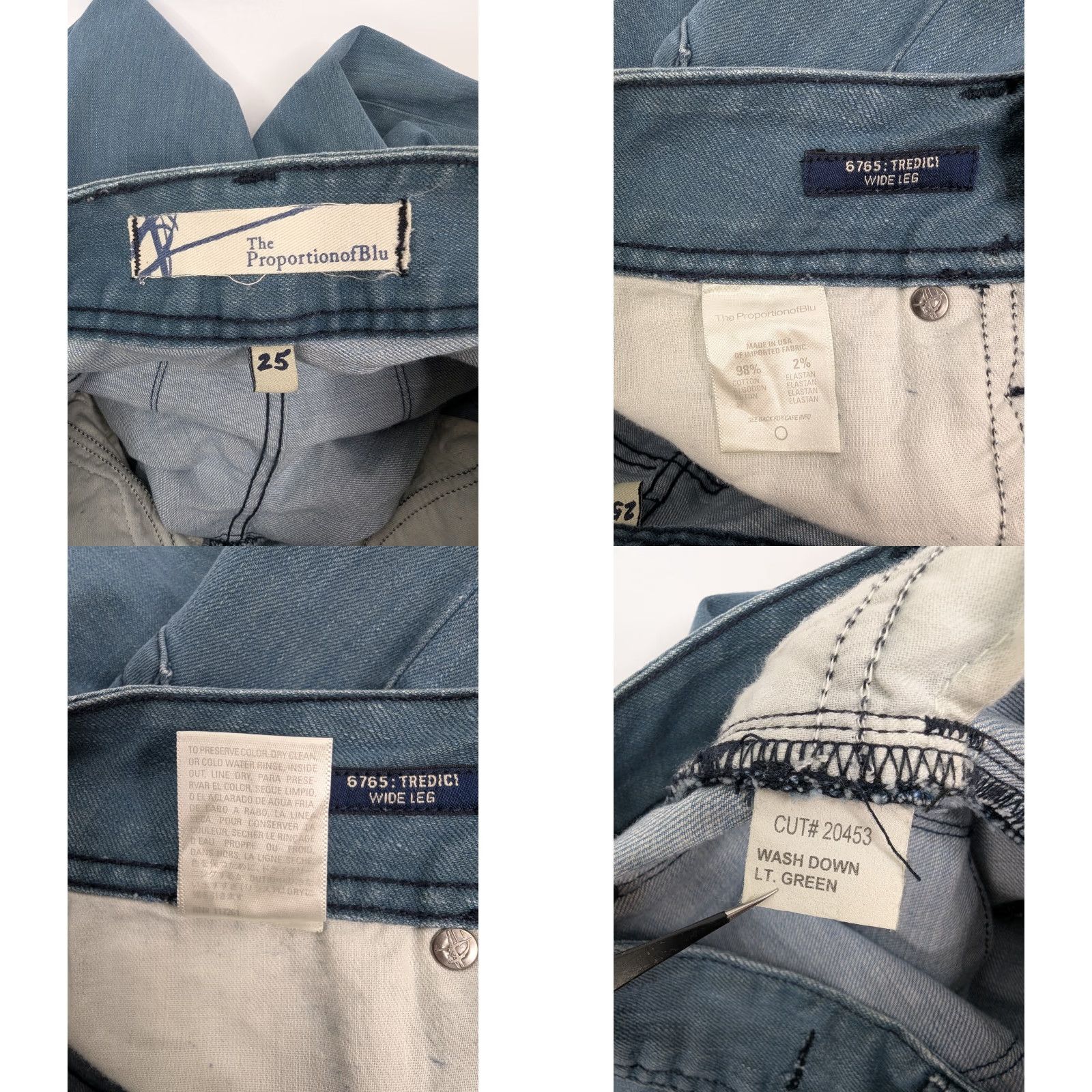 Vintage VINTAGE Proportion Of Blu Jeans Adult Women 25 Blue Flared Cotton Blend Denim Size 42" / US 20 - 9 Thumbnail
