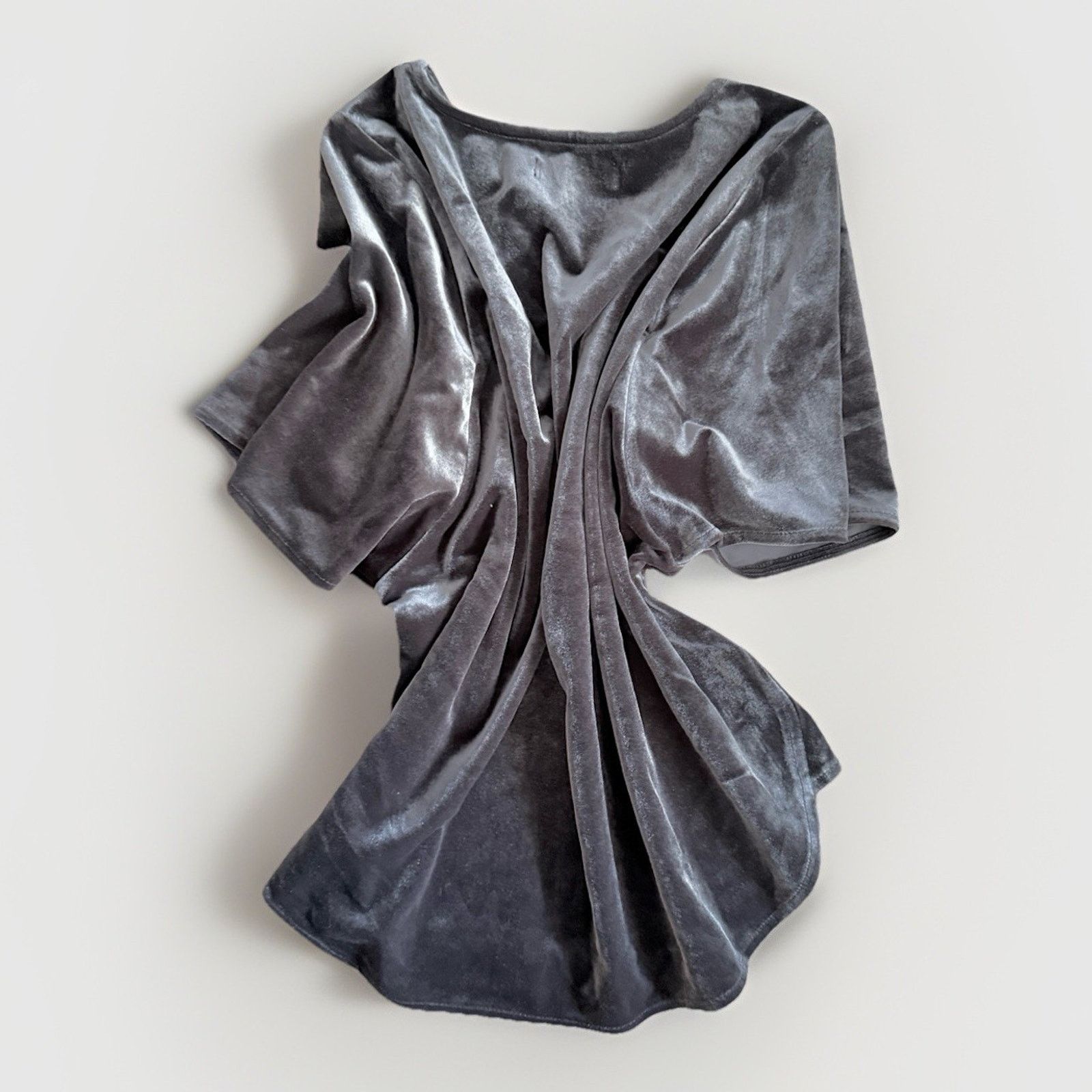 Madewell MADEWELL Velvet Butterfly Top Women's XS Gray Short Sleeve Size XS / US 0-2 / IT 36-38 - 6 Thumbnail