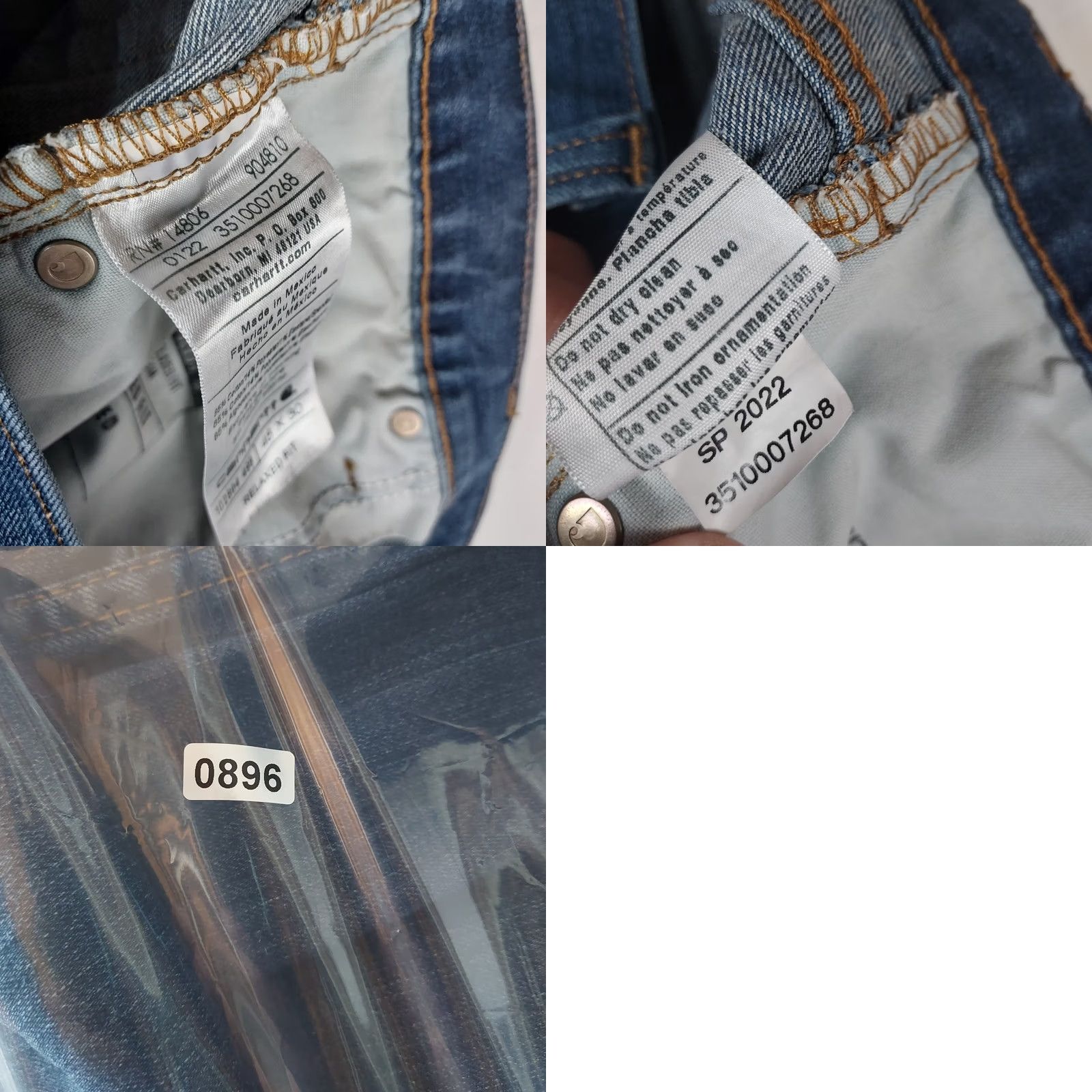 Carhartt Carhartt Jeans Men’s 48×30 Relaxed Fit Medium Blue Denim 5-Pocket Straight Zip Machine Washable Mens Size US 32 / EU 48 - 8 Thumbnail