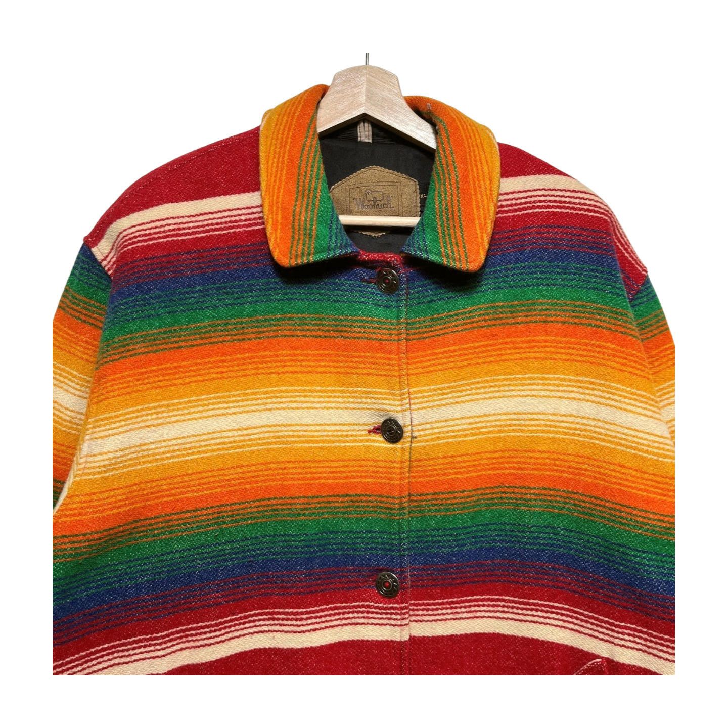 Vintage × Woolrich Woolen Mills Vintage 90s Woolrich Wool Overcoat XL Saltillo Serape Size US XL / EU 56 / 4 - 2 Thumbnail