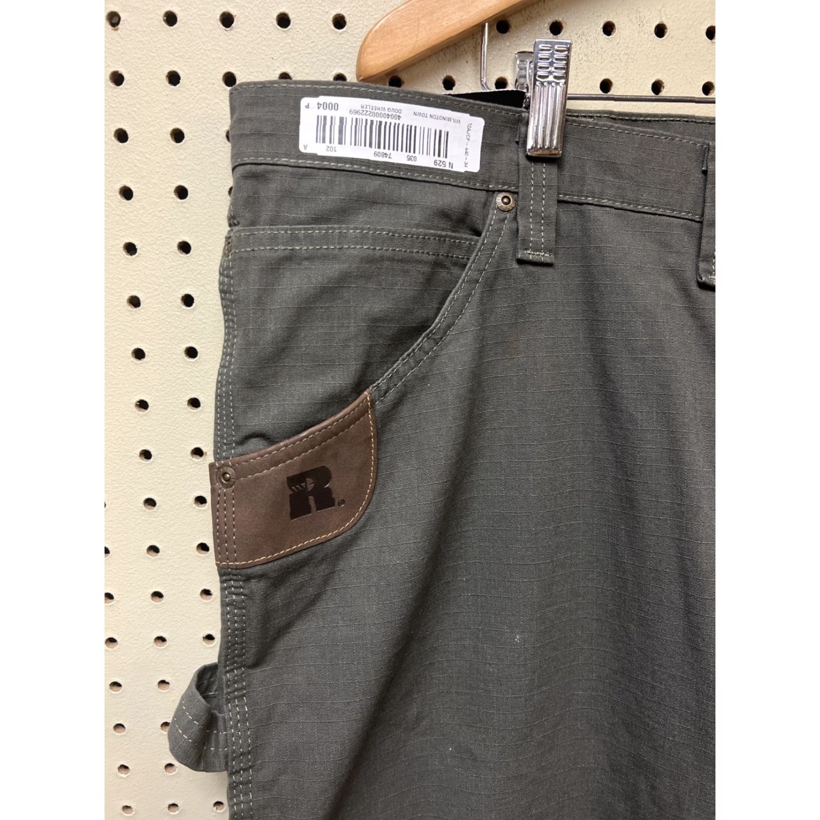 Wrangler NEW Wrangler Riggs Pants Mens 44x34 Green Carpenter Ripstop Workwear Size US 44 / EU 60 - 6 Thumbnail