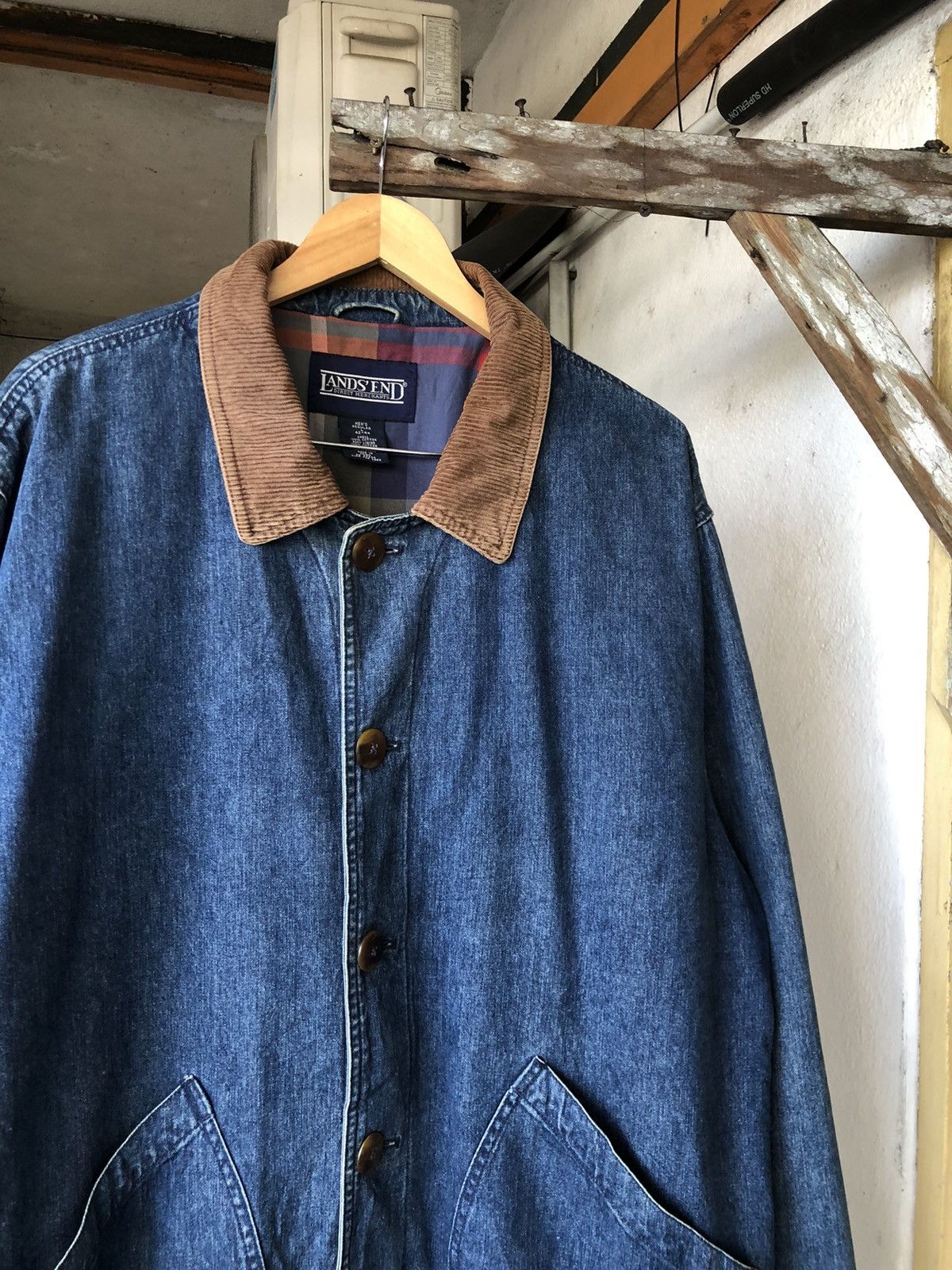 Lands' End Vintage Land's End Parka Denim Jacket Size US L / EU 52-54 / 3 - 5 Thumbnail