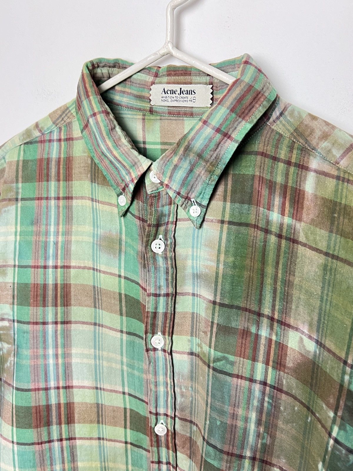 Acne Studios acne vintage travis plaid flannel shirt bleached tie dye y2k Size US M / EU 48-50 / 2 - 4 Thumbnail