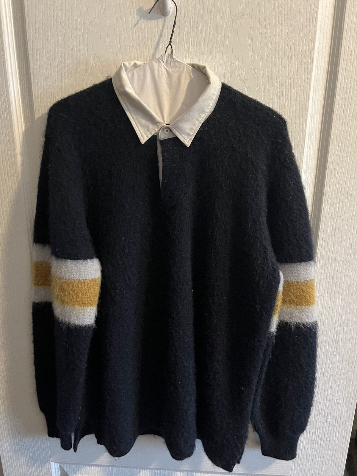 image of Aime Leon Dore Mohair & Wool Rugby Polo - Xl, Men's