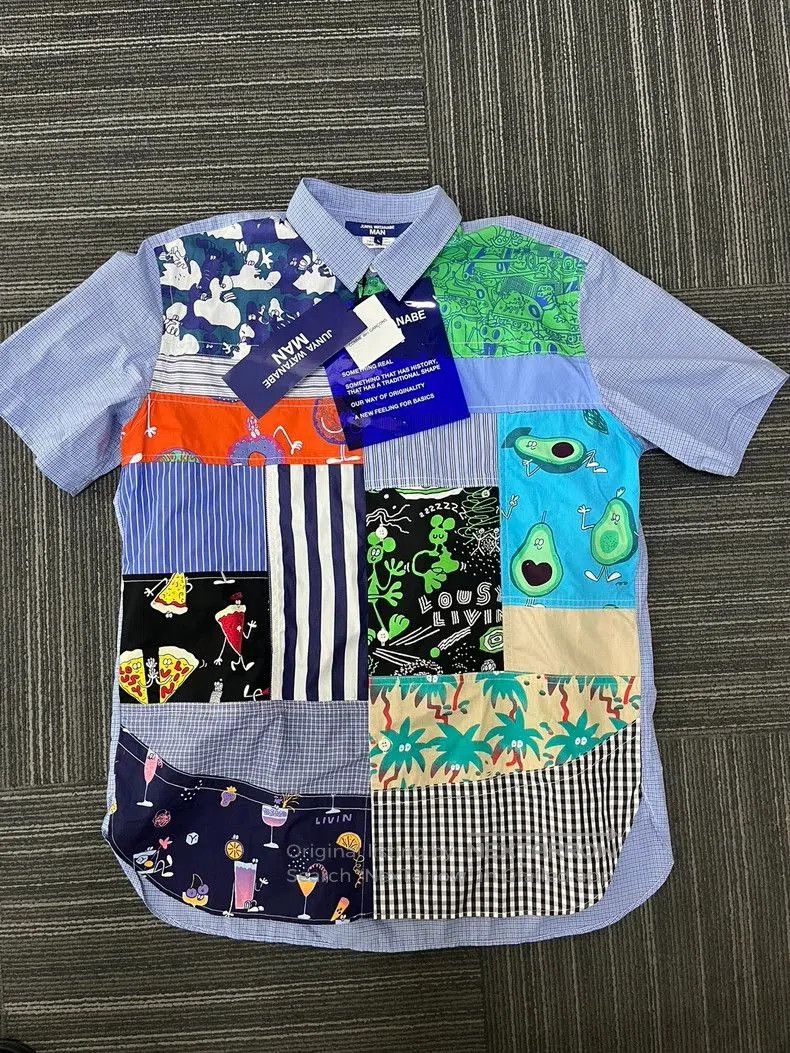 Junya Watanabe Junya Watanabe Patchwork Short Sleeve Shirt. Size US L / EU 52-54 / 3 - 1 Thumbnail